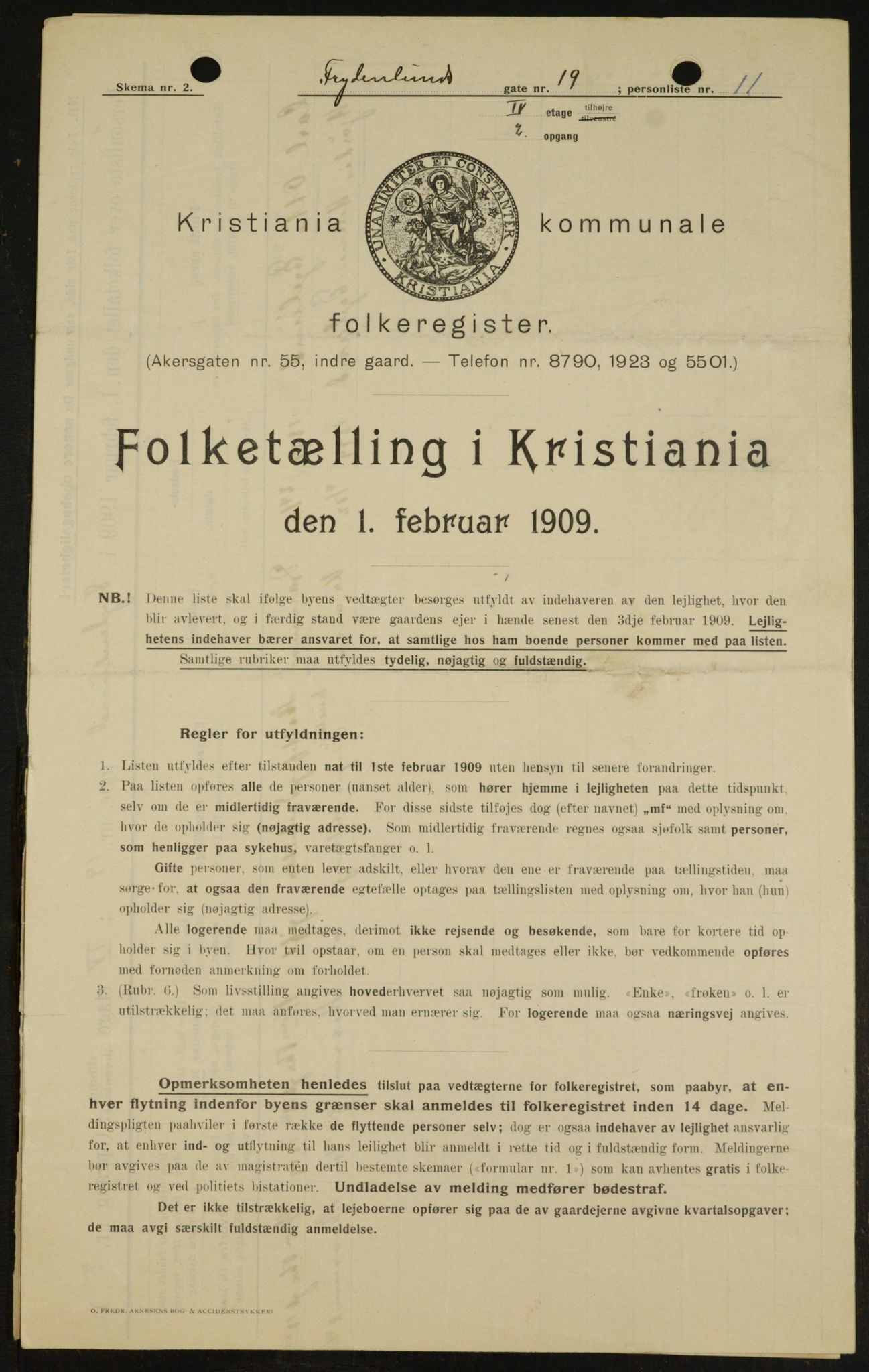 OBA, Municipal Census 1909 for Kristiania, 1909, p. 25810