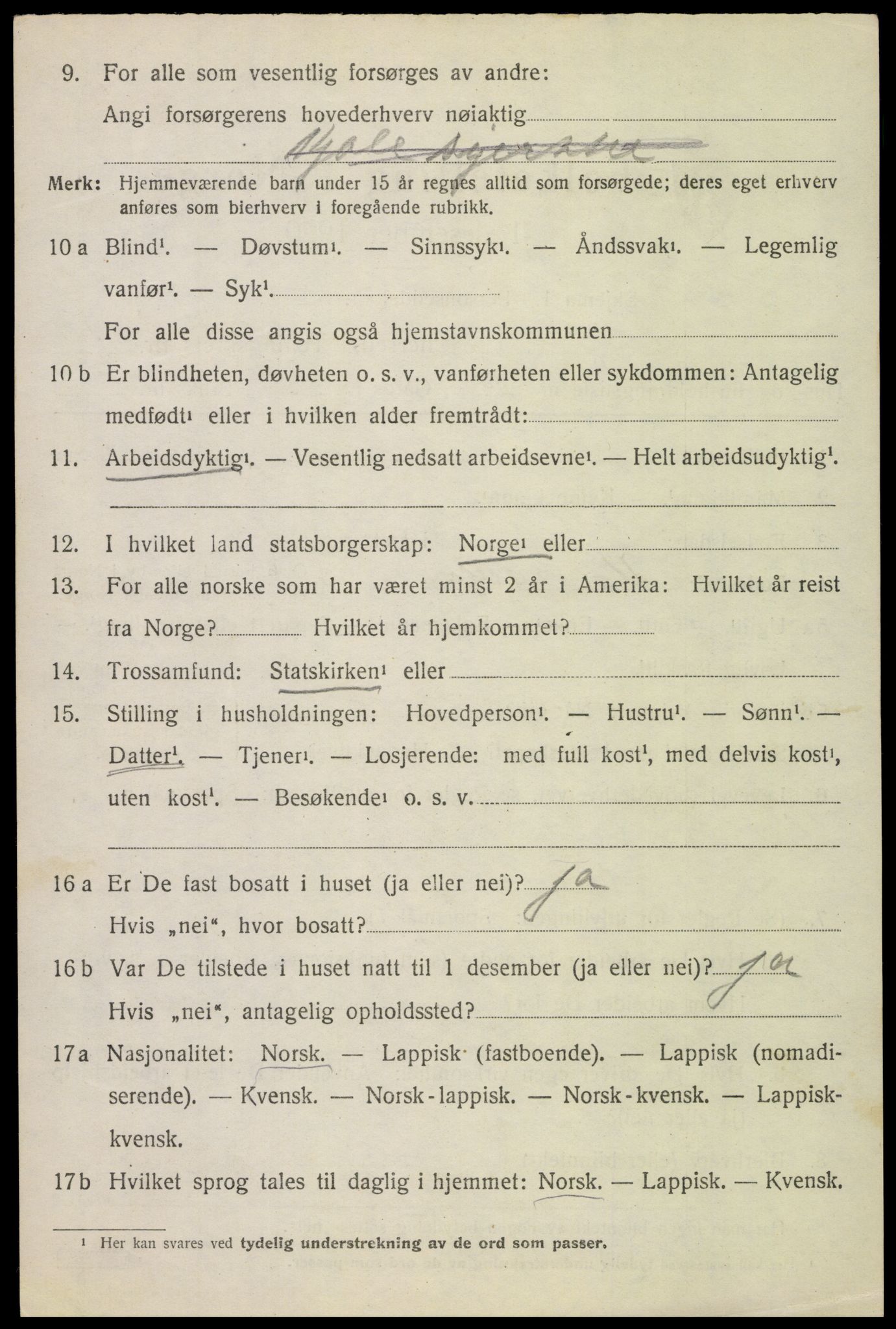 SAT, 1920 census for Hadsel, 1920, p. 11871