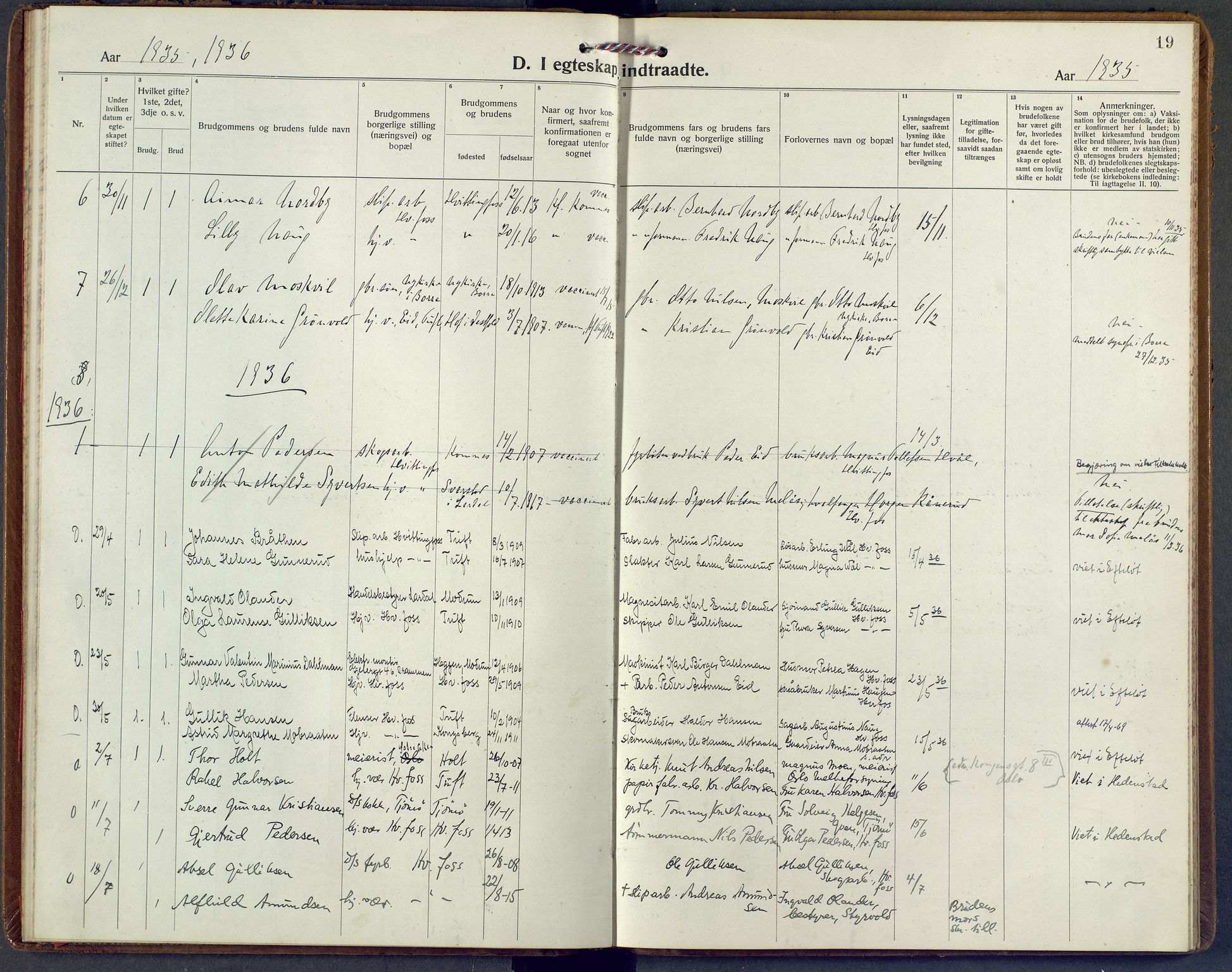 Sandsvær kirkebøker, SAKO/A-244/F/Fc/L0002: Parish register (official) no. III 2, 1920-1959, p. 19