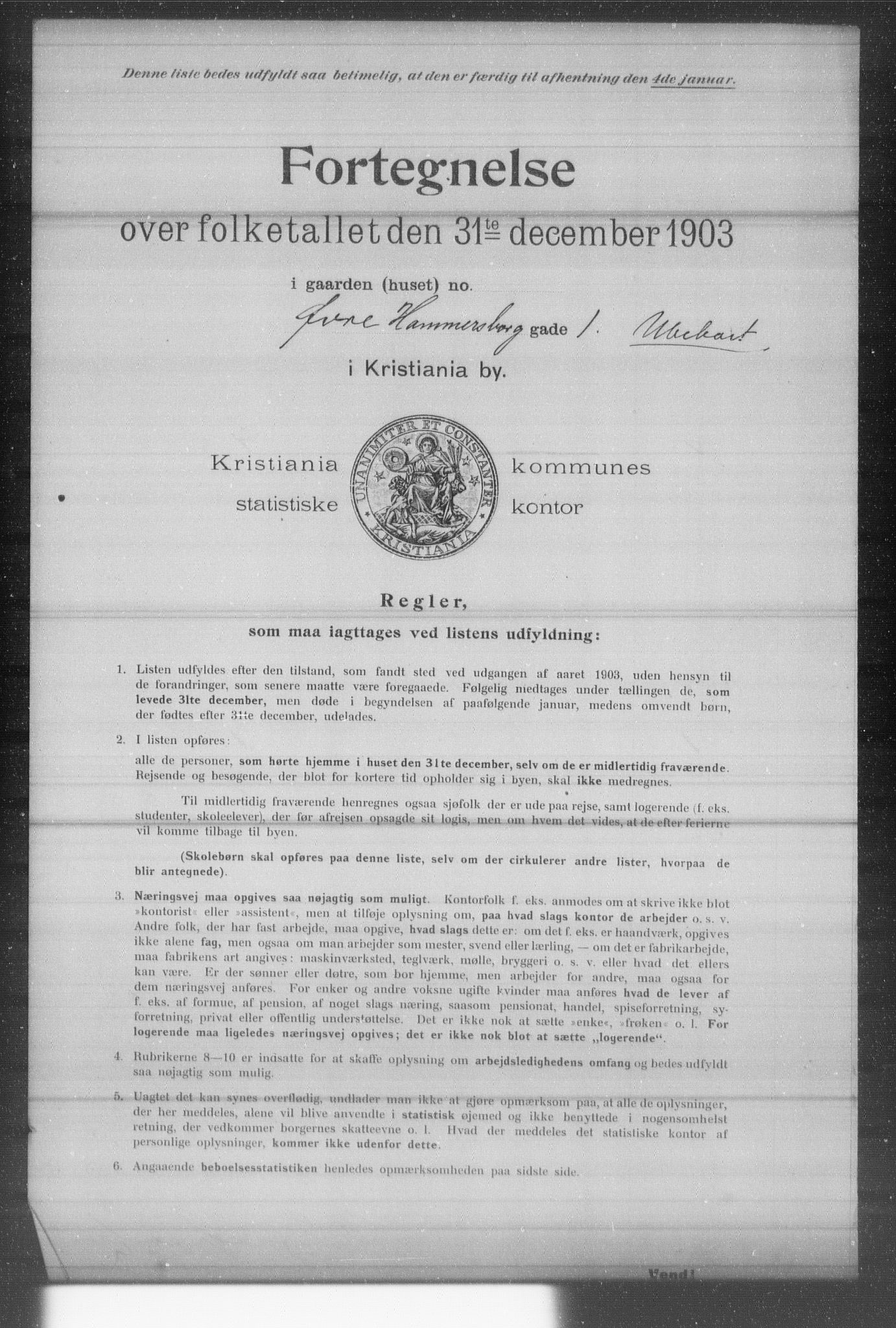 OBA, Municipal Census 1903 for Kristiania, 1903, p. 24845