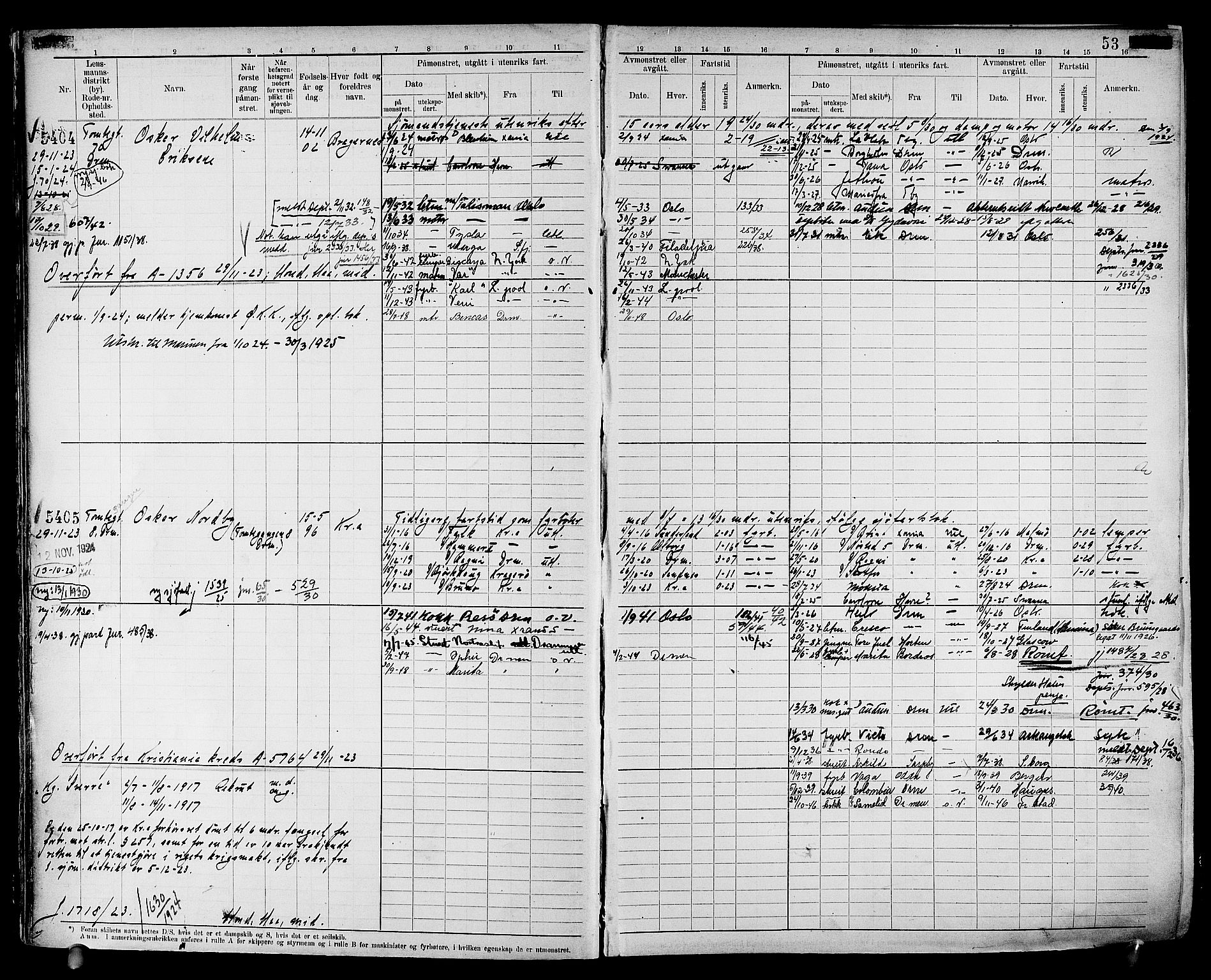 Drammen innrulleringsdistrikt, AV/SAKO-A-781/F/Fc/L0008: Hovedrulle, 1923, p. 56