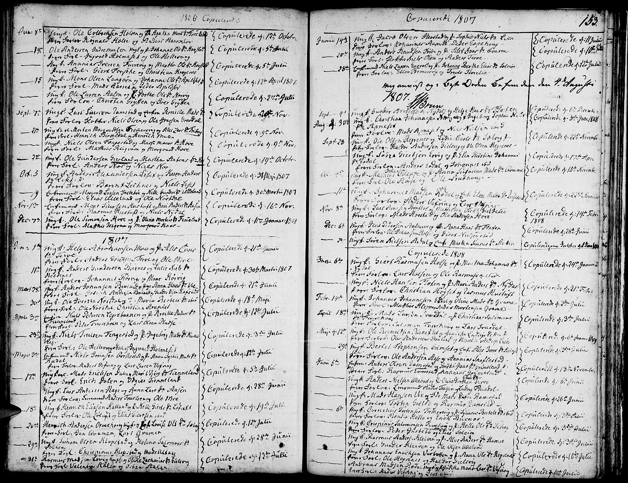 Førde sokneprestembete, SAB/A-79901/H/Haa/Haaa/L0005: Parish register (official) no. A 5, 1803-1821, p. 153