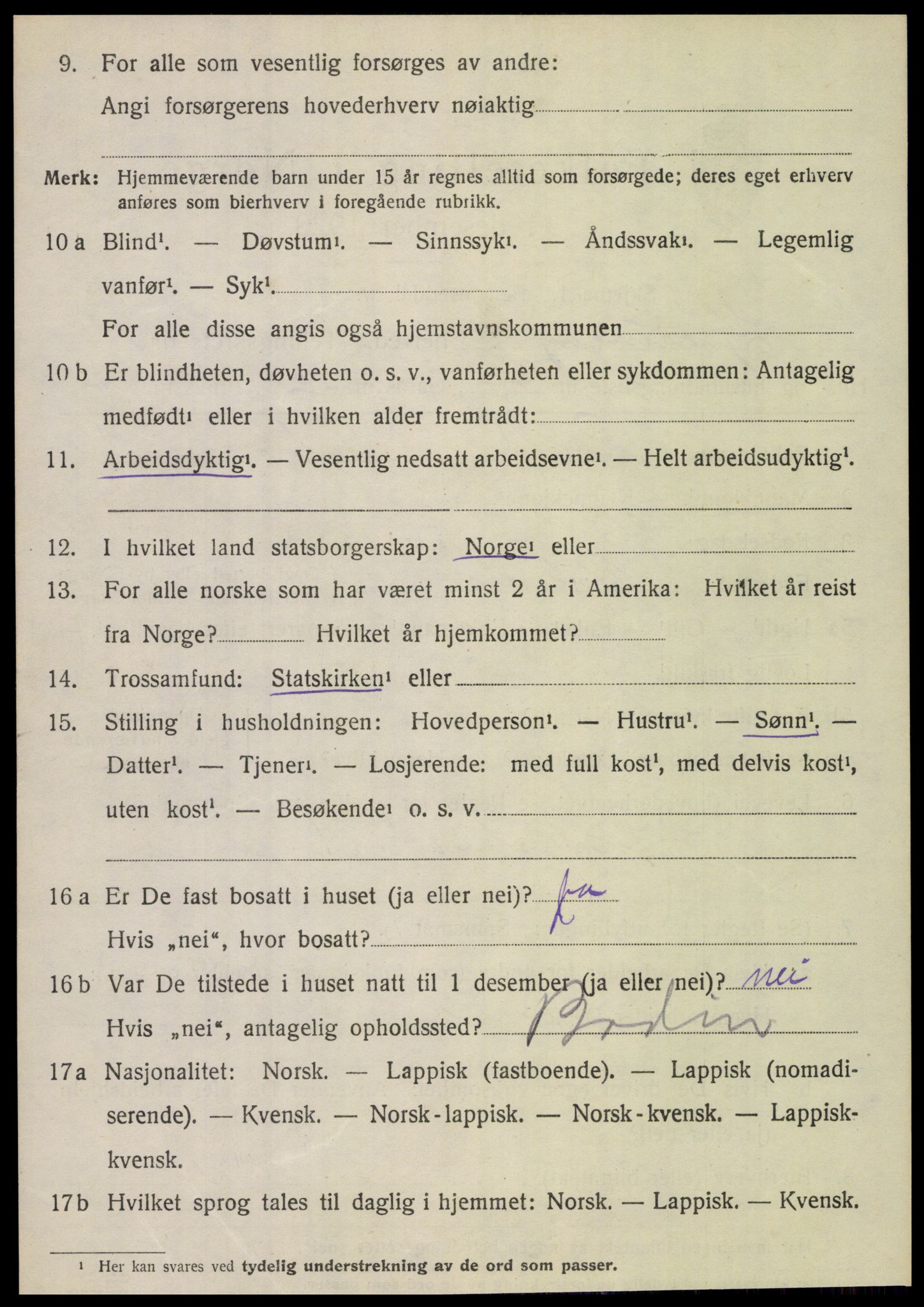 SAT, 1920 census for Kjerringøy, 1920, p. 850