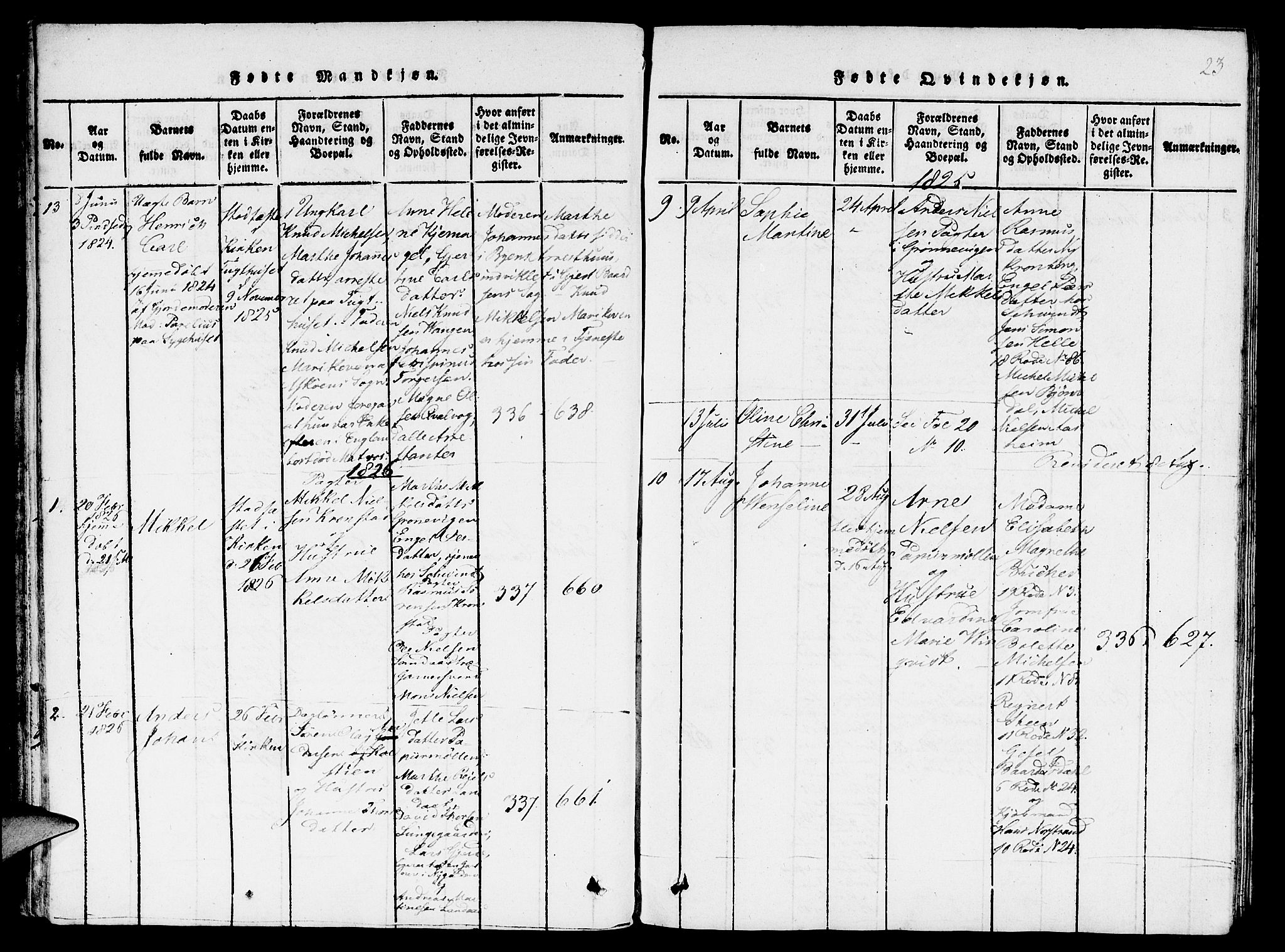 St. Jørgens hospital og Årstad sokneprestembete, SAB/A-99934: Parish register (copy) no. A 1, 1816-1843, p. 23