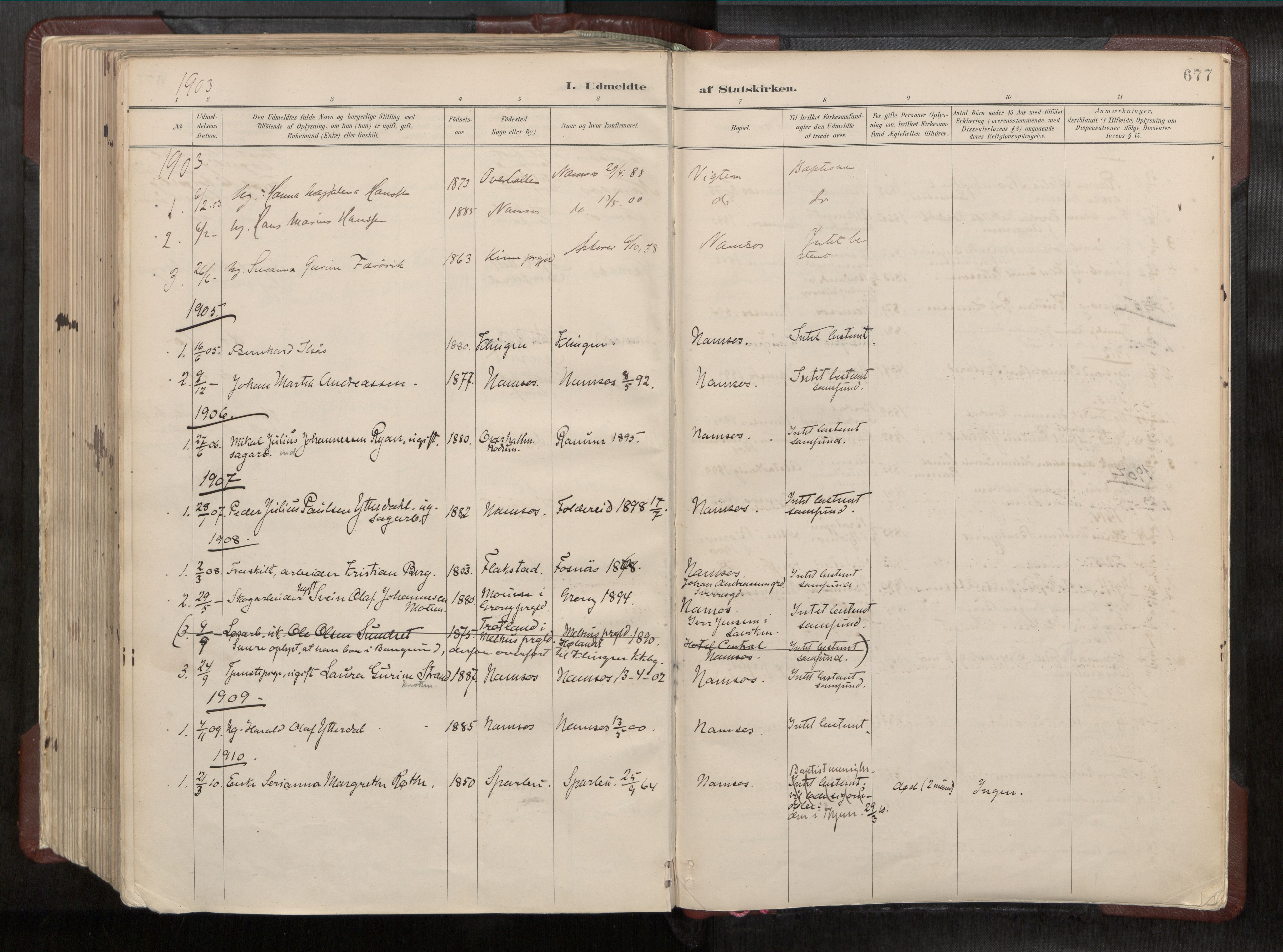Ministerialprotokoller, klokkerbøker og fødselsregistre - Nord-Trøndelag, SAT/A-1458/768/L0579a: Parish register (official) no. 768A14, 1887-1931, p. 677