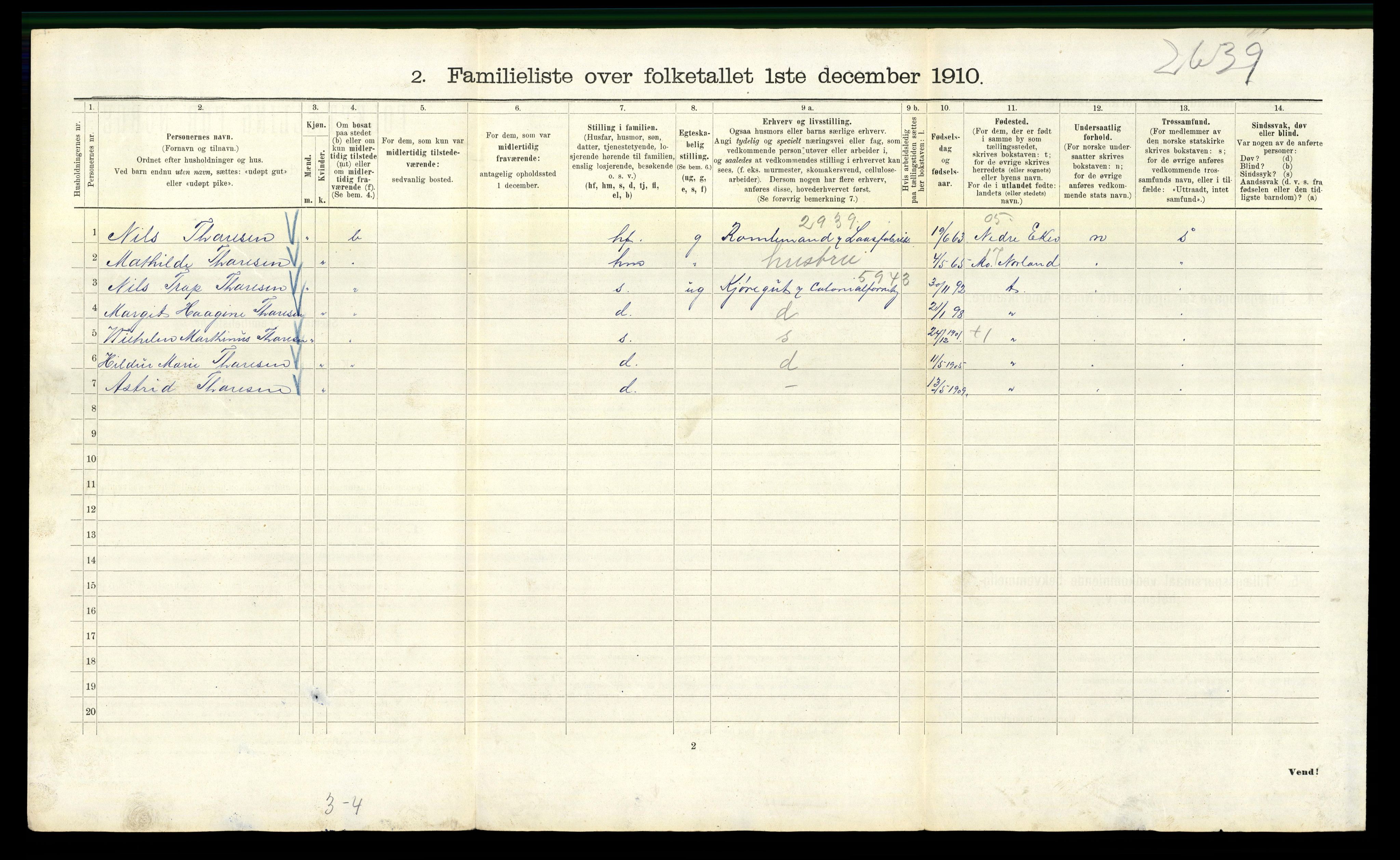 RA, 1910 census for Kristiania, 1910, p. 85174