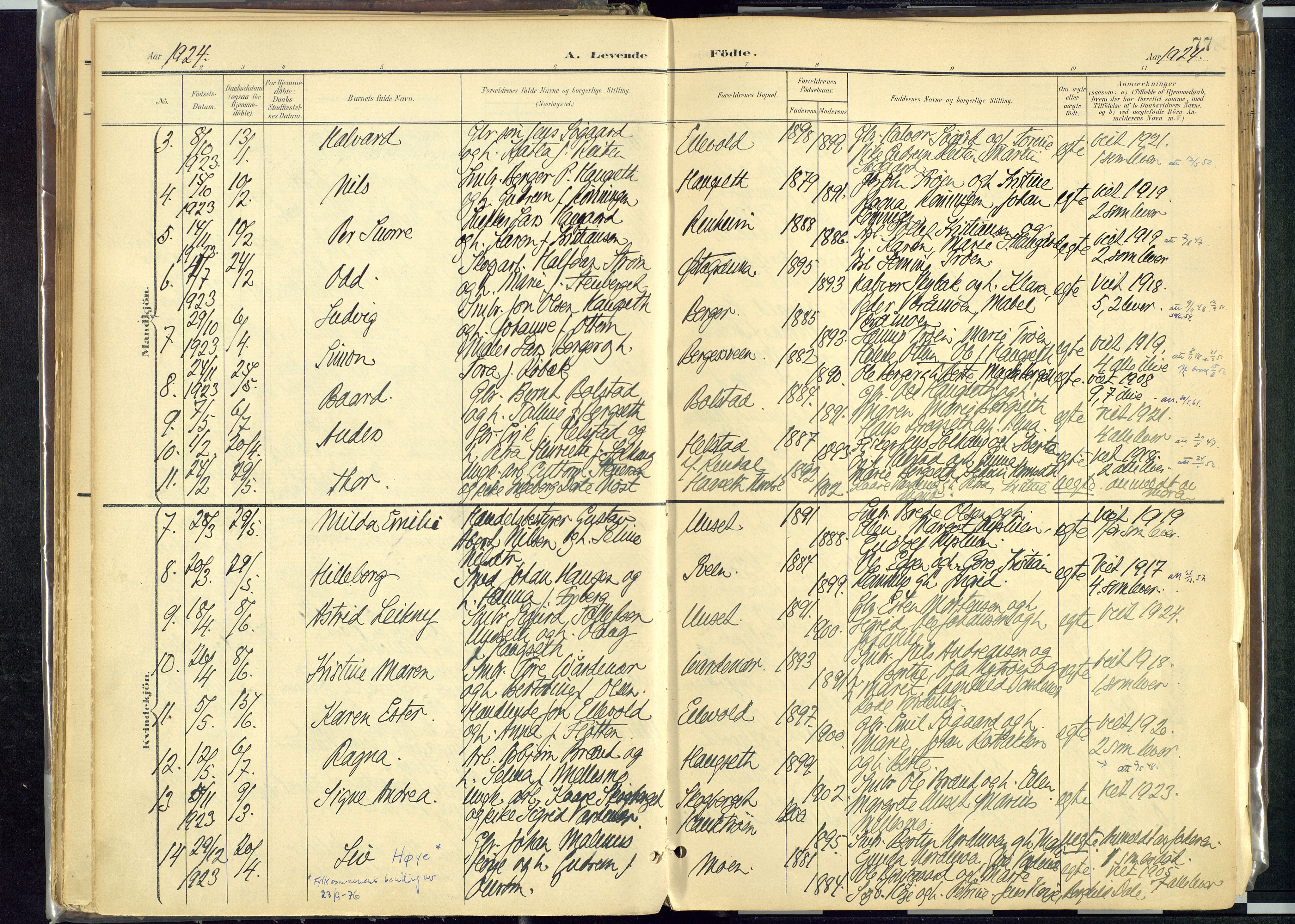 Rendalen prestekontor, AV/SAH-PREST-054/H/Ha/Haa/L0012: Parish register (official) no. 12, 1901-1928, p. 77