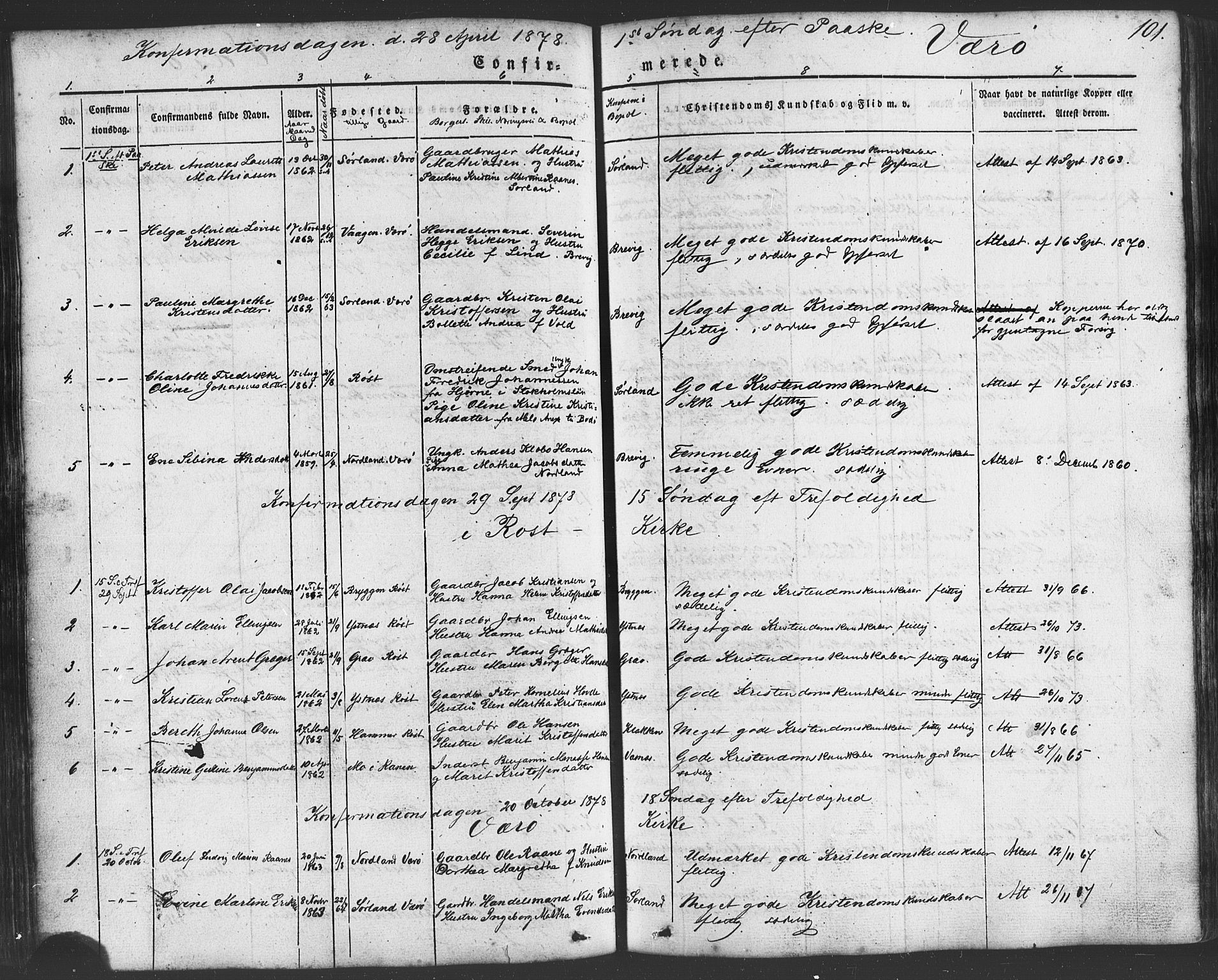 Ministerialprotokoller, klokkerbøker og fødselsregistre - Nordland, SAT/A-1459/807/L0121: Parish register (official) no. 807A04, 1846-1879, p. 101