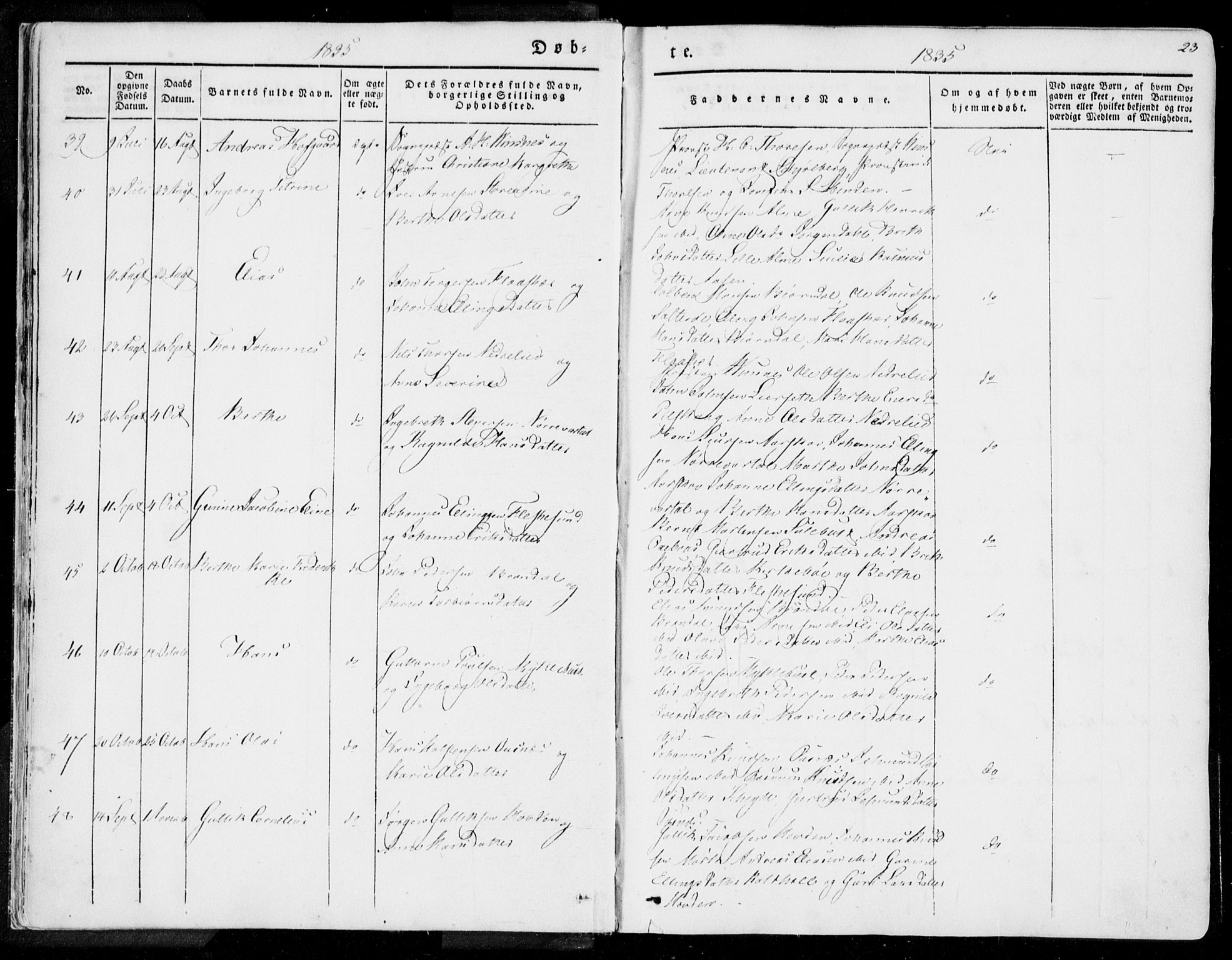 Ministerialprotokoller, klokkerbøker og fødselsregistre - Møre og Romsdal, AV/SAT-A-1454/509/L0104: Parish register (official) no. 509A02, 1833-1847, p. 23