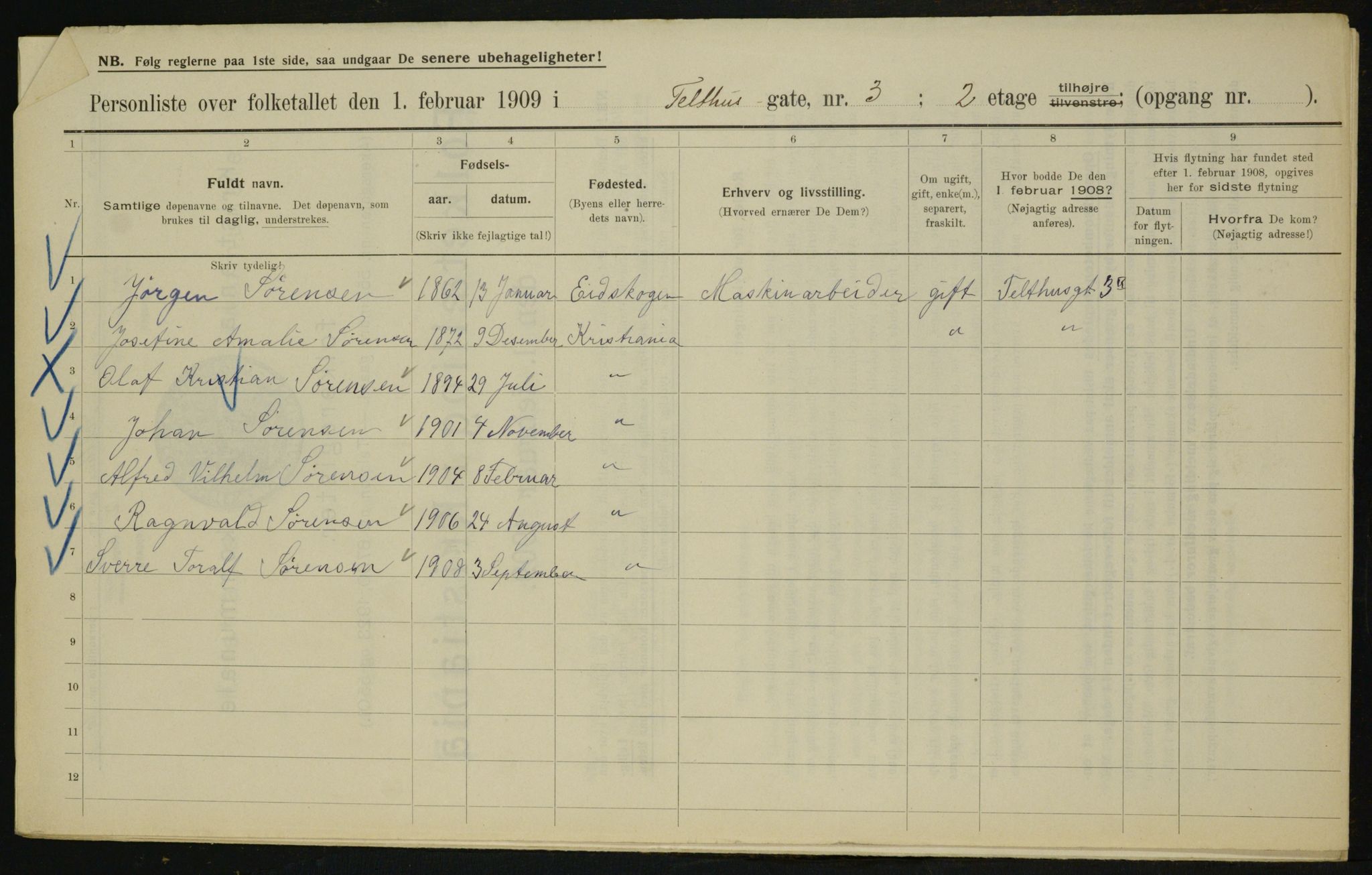 OBA, Municipal Census 1910 for Kristiania, 1910, p. 102167