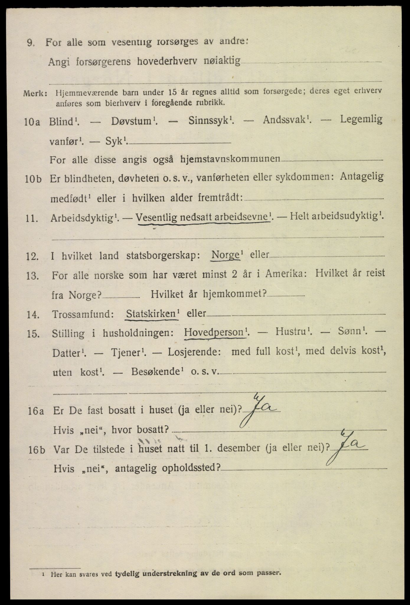 SAK, 1920 census for Øyestad, 1920, p. 2069