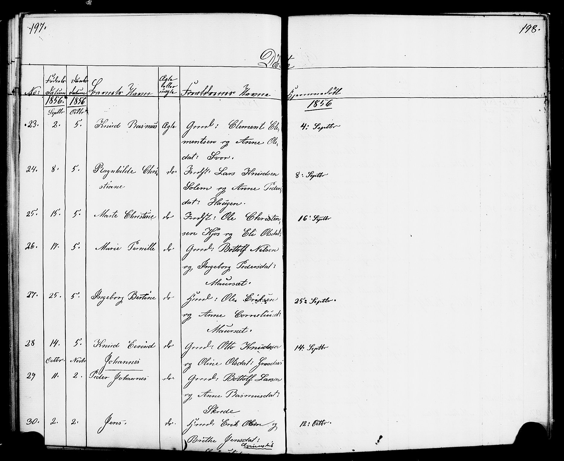 Hornindal sokneprestembete, AV/SAB-A-82401/H/Haa/Haaa/L0001: Parish register (official) no. A 1, 1837-1866, p. 198-199