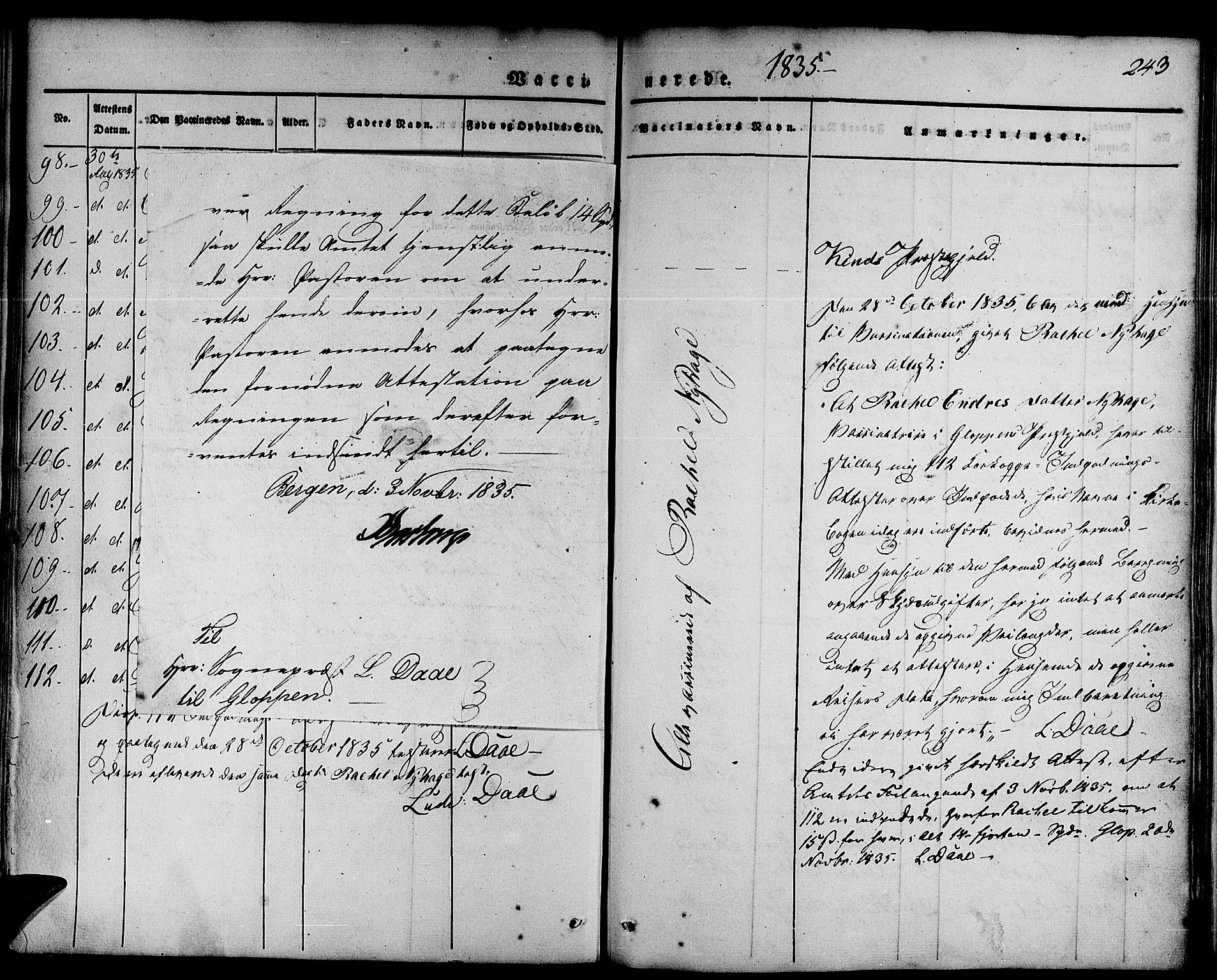 Gloppen sokneprestembete, AV/SAB-A-80101/H/Haa/Haaa/L0007: Parish register (official) no. A 7, 1827-1837, p. 244