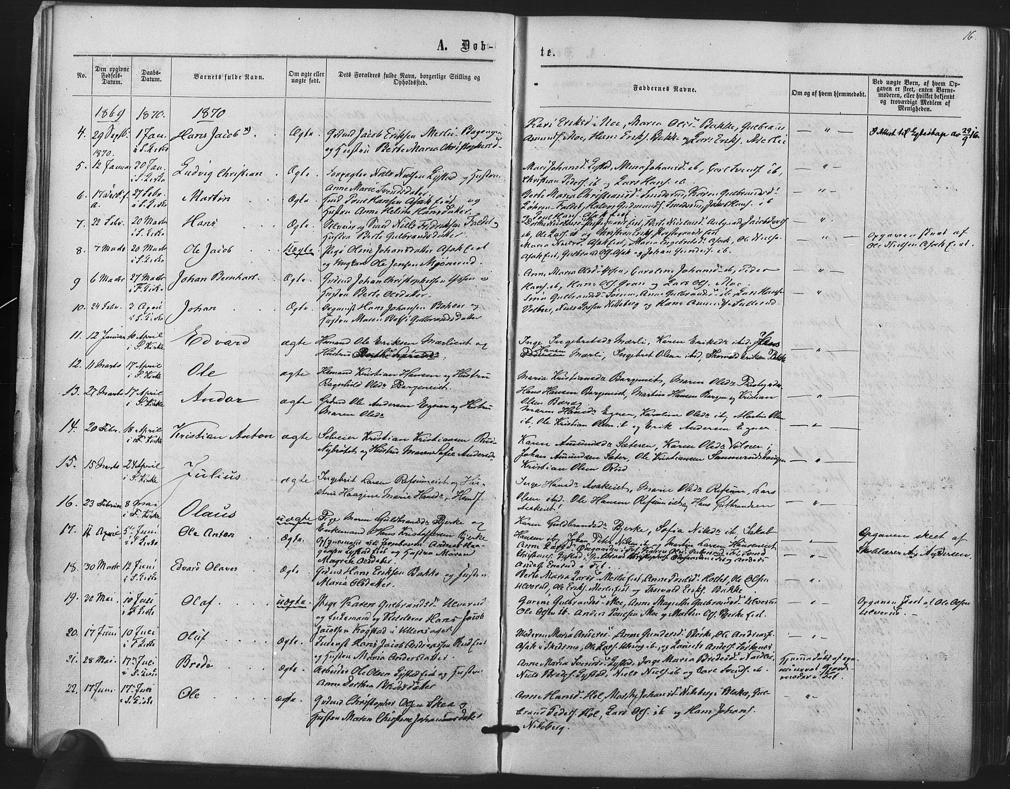Sørum prestekontor Kirkebøker, SAO/A-10303/F/Fa/L0006: Parish register (official) no. I 6, 1864-1877, p. 16