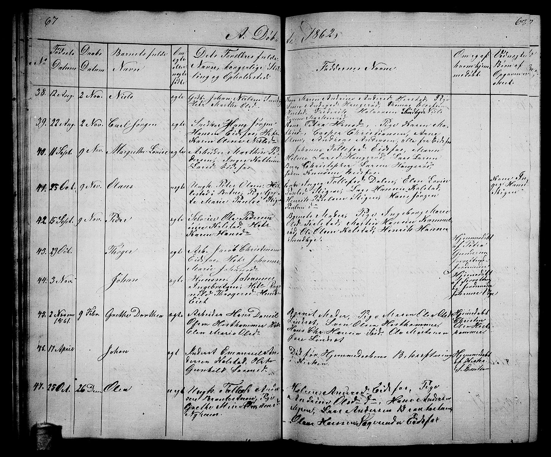 Hof kirkebøker, AV/SAKO-A-64/G/Ga/L0002: Parish register (copy) no. I 2, 1859-1873, p. 67-68