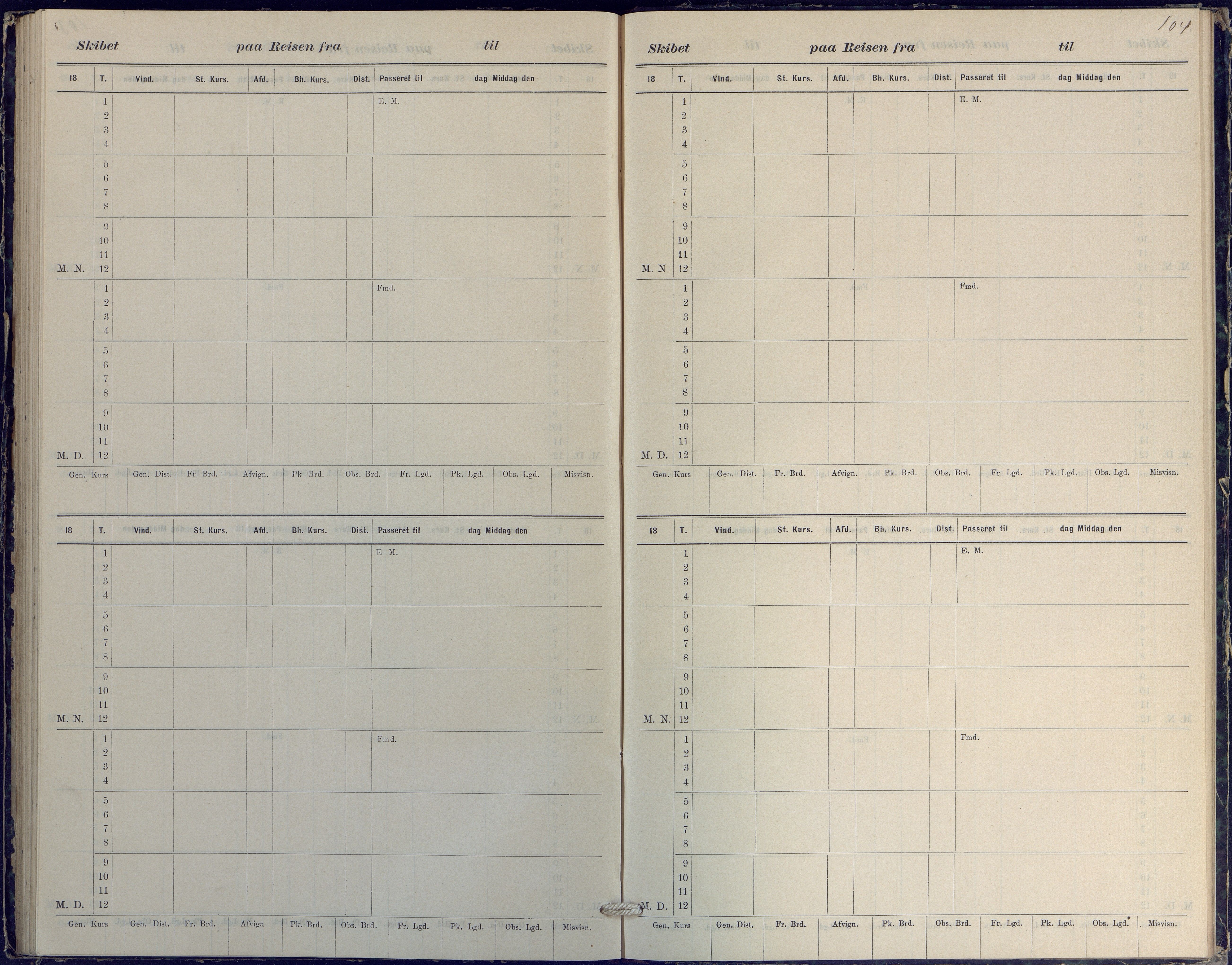 Fartøysarkivet, AAKS/PA-1934/F/L0186/0003: Jotun (bark) / Skipsjournal Jotun 1882-1884, 1882-1884, p. 104