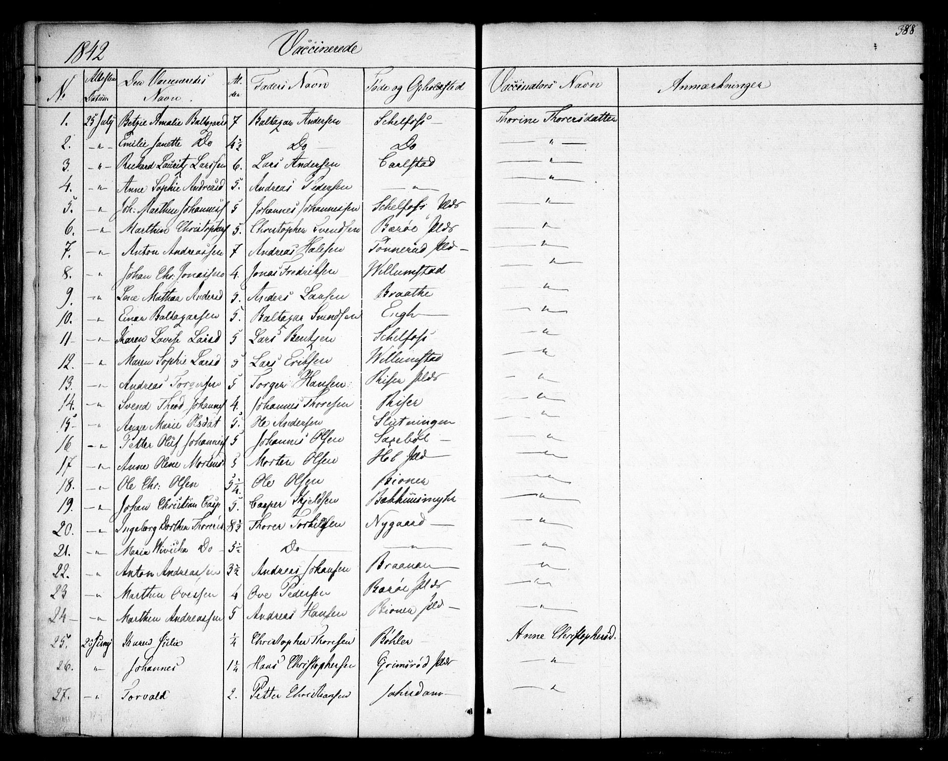 Hobøl prestekontor Kirkebøker, SAO/A-2002/F/Fa/L0003: Parish register (official) no. I 3, 1842-1864, p. 388