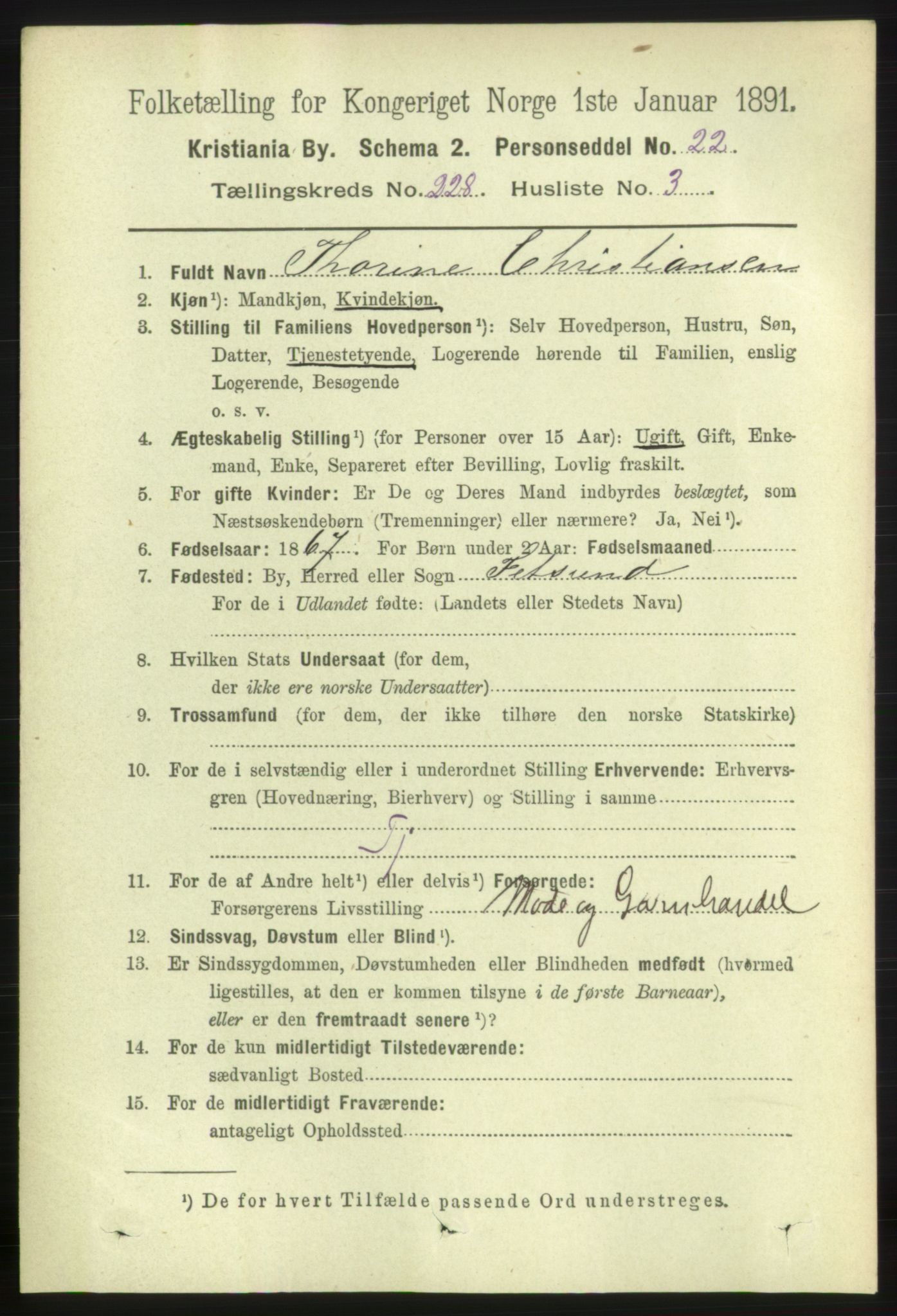 RA, 1891 census for 0301 Kristiania, 1891, p. 139401