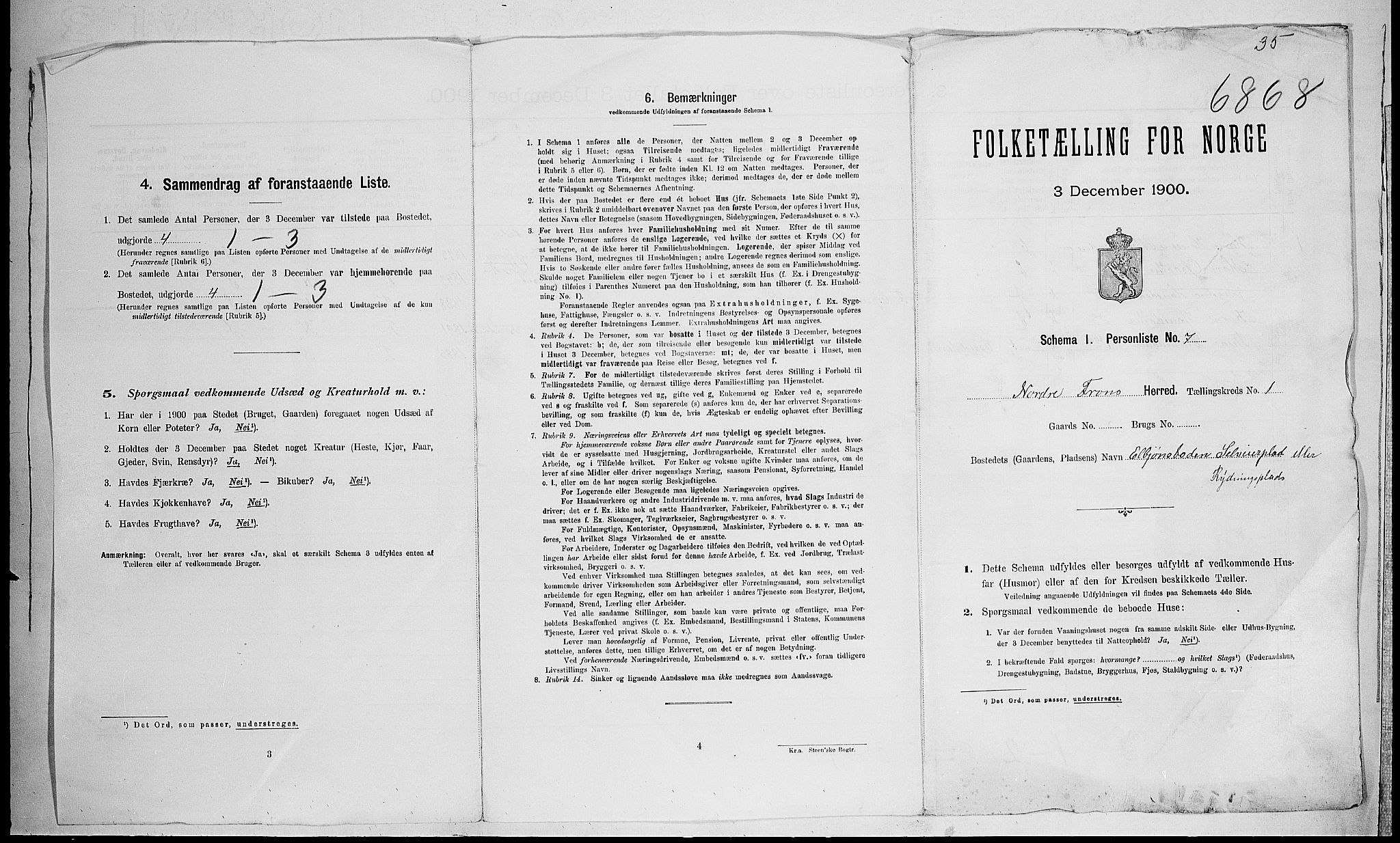 SAH, 1900 census for Nord-Fron, 1900, p. 47