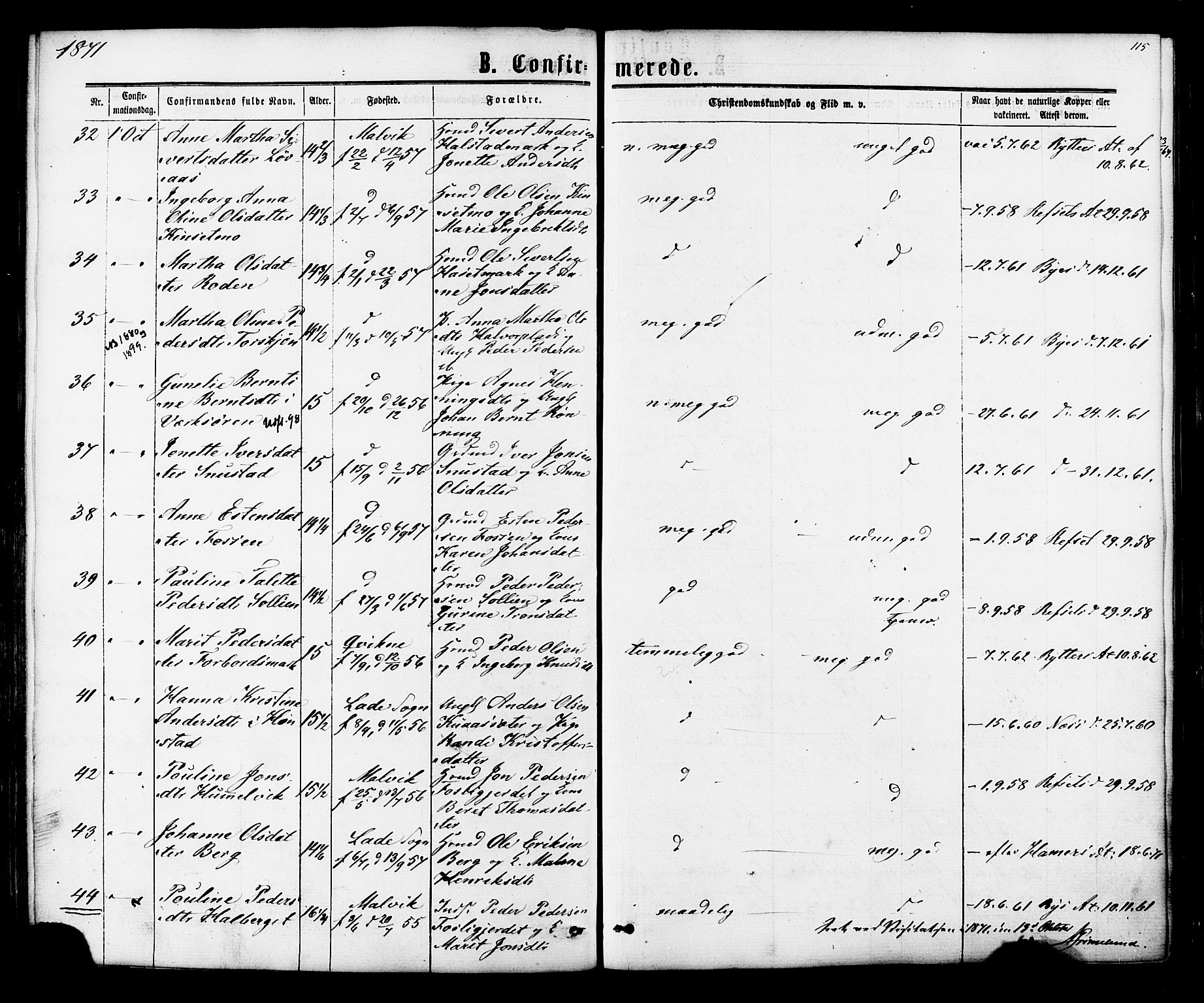 Ministerialprotokoller, klokkerbøker og fødselsregistre - Sør-Trøndelag, SAT/A-1456/616/L0409: Parish register (official) no. 616A06, 1865-1877, p. 115