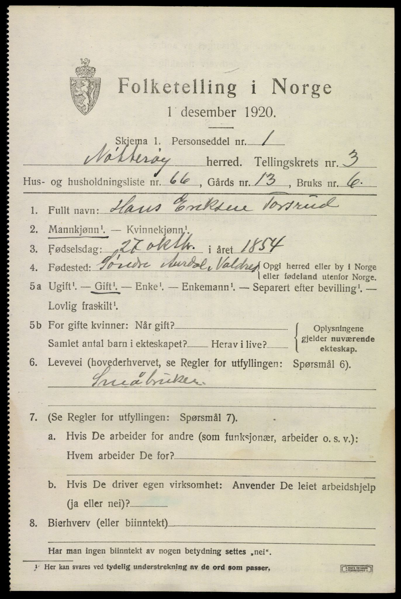 SAKO, 1920 census for Nøtterøy, 1920, p. 6247