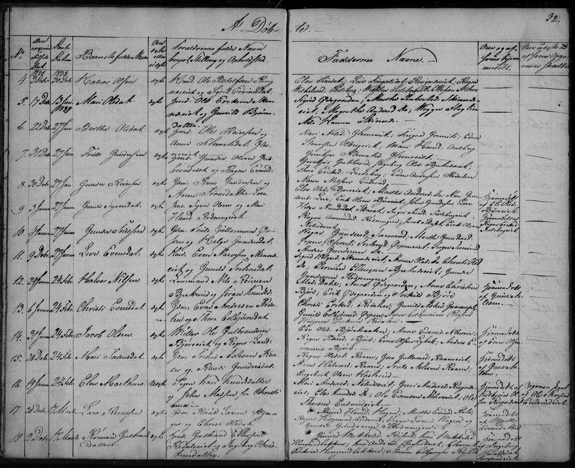 Krødsherad kirkebøker, AV/SAKO-A-19/F/Fa/L0002: Parish register (official) no. 2, 1829-1851, p. 32