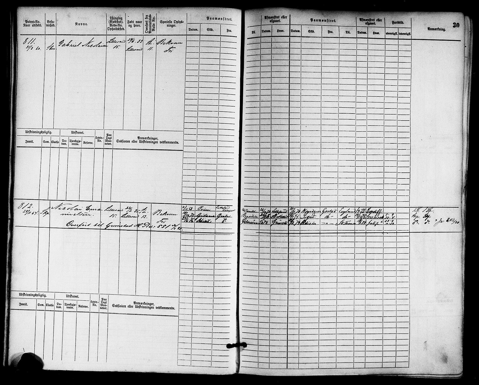 Lillesand mønstringskrets, AV/SAK-2031-0014/F/Fb/L0013: Hovedrulle nr 755-1516 uten register, G-4, 1869-1920, p. 33