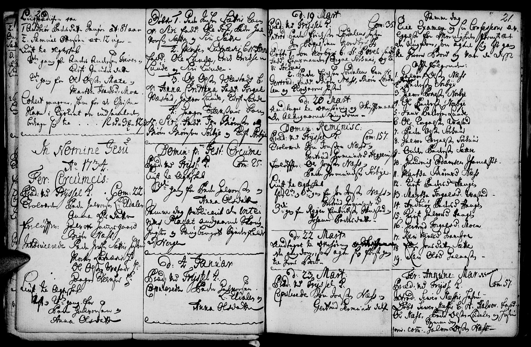 Elverum prestekontor, AV/SAH-PREST-044/H/Ha/Haa/L0001: Parish register (official) no. 1, 1730-1760, p. 20-21