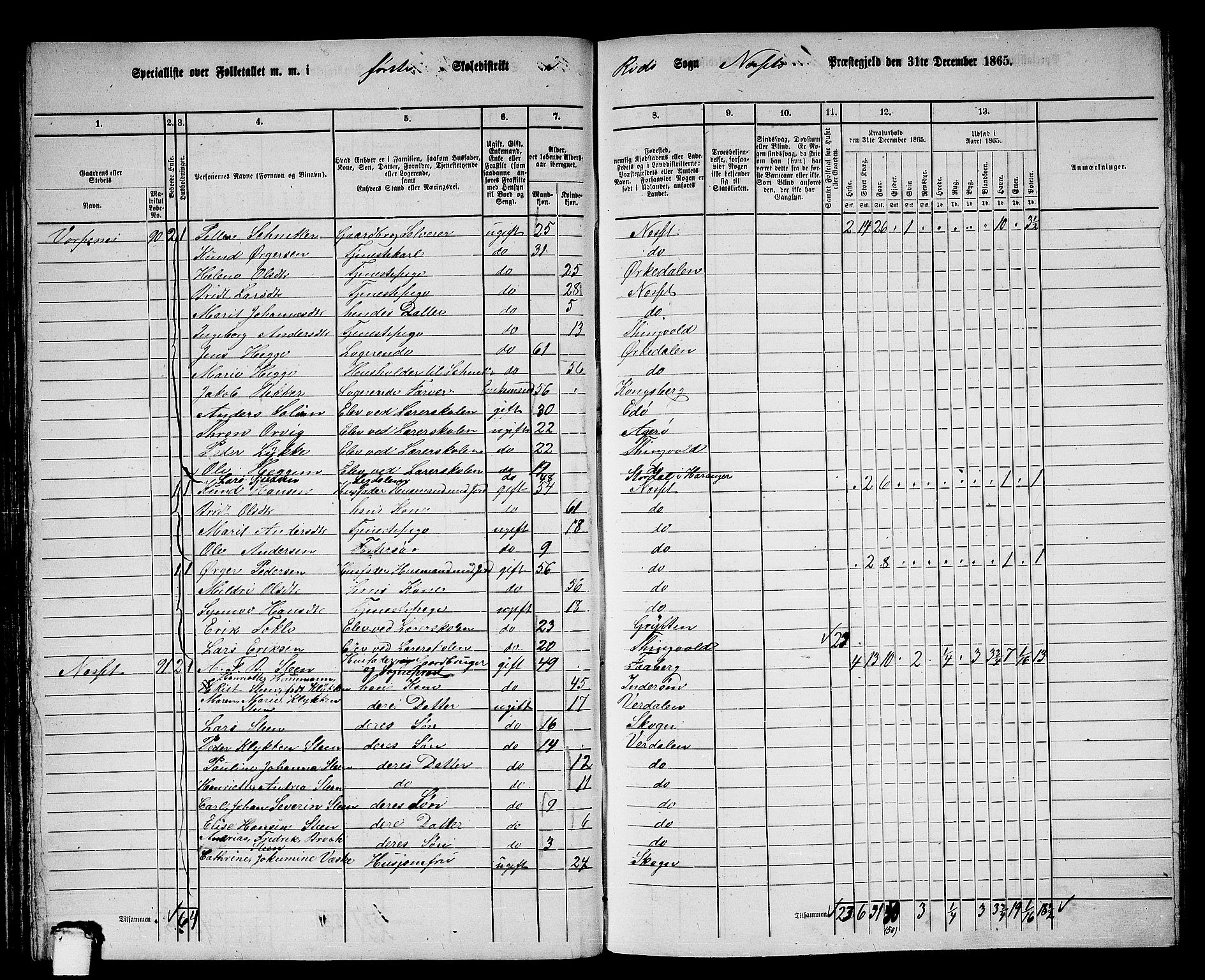 RA, 1865 census for Nesset, 1865, p. 68