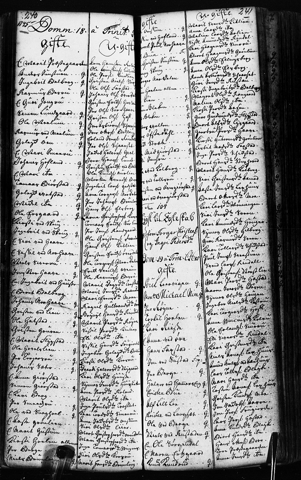 Fåberg prestekontor, SAH/PREST-086/H/Ha/Hab/L0002: Parish register (copy) no. 2, 1741-1756, p. 240-241