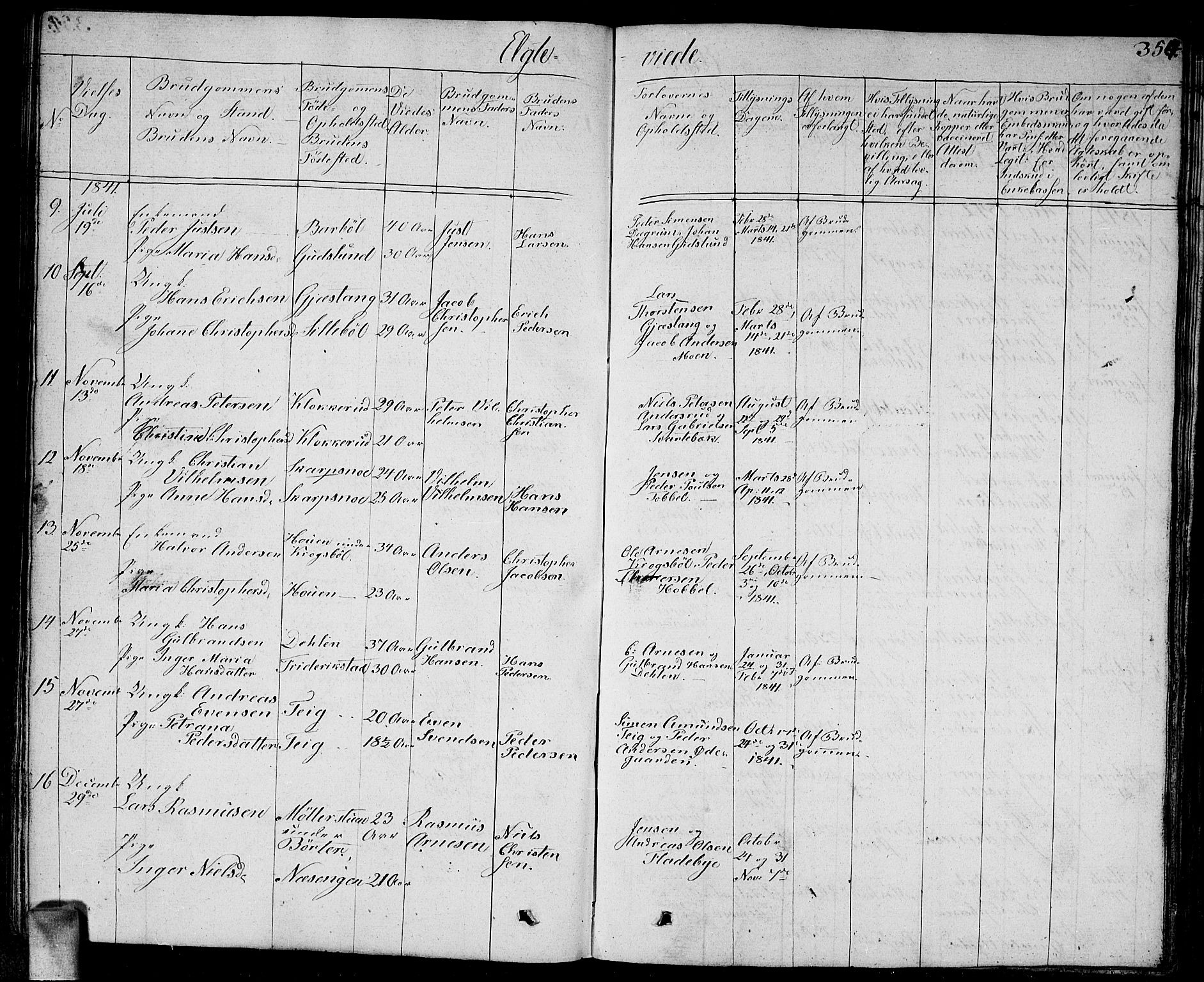 Enebakk prestekontor Kirkebøker, AV/SAO-A-10171c/G/Ga/L0003: Parish register (copy) no. I 3, 1833-1849, p. 354