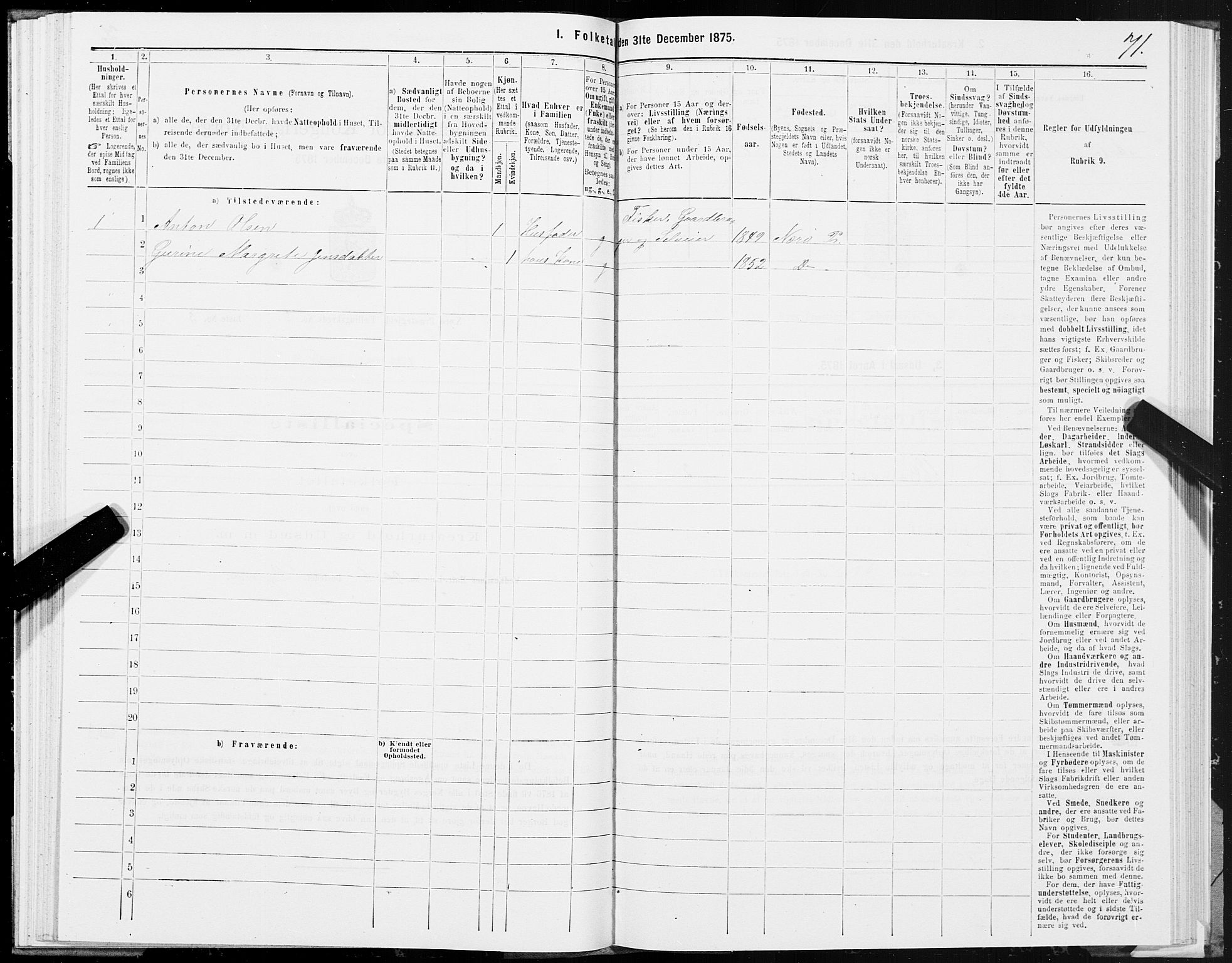 SAT, 1875 census for 1751P Nærøy, 1875, p. 1071