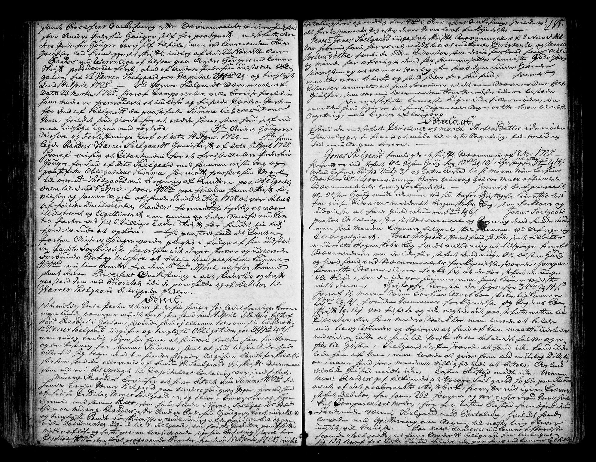 Follo sorenskriveri, AV/SAO-A-10274/F/Fb/Fba/L0034: Tingbok, 1725-1729, p. 184b-185a