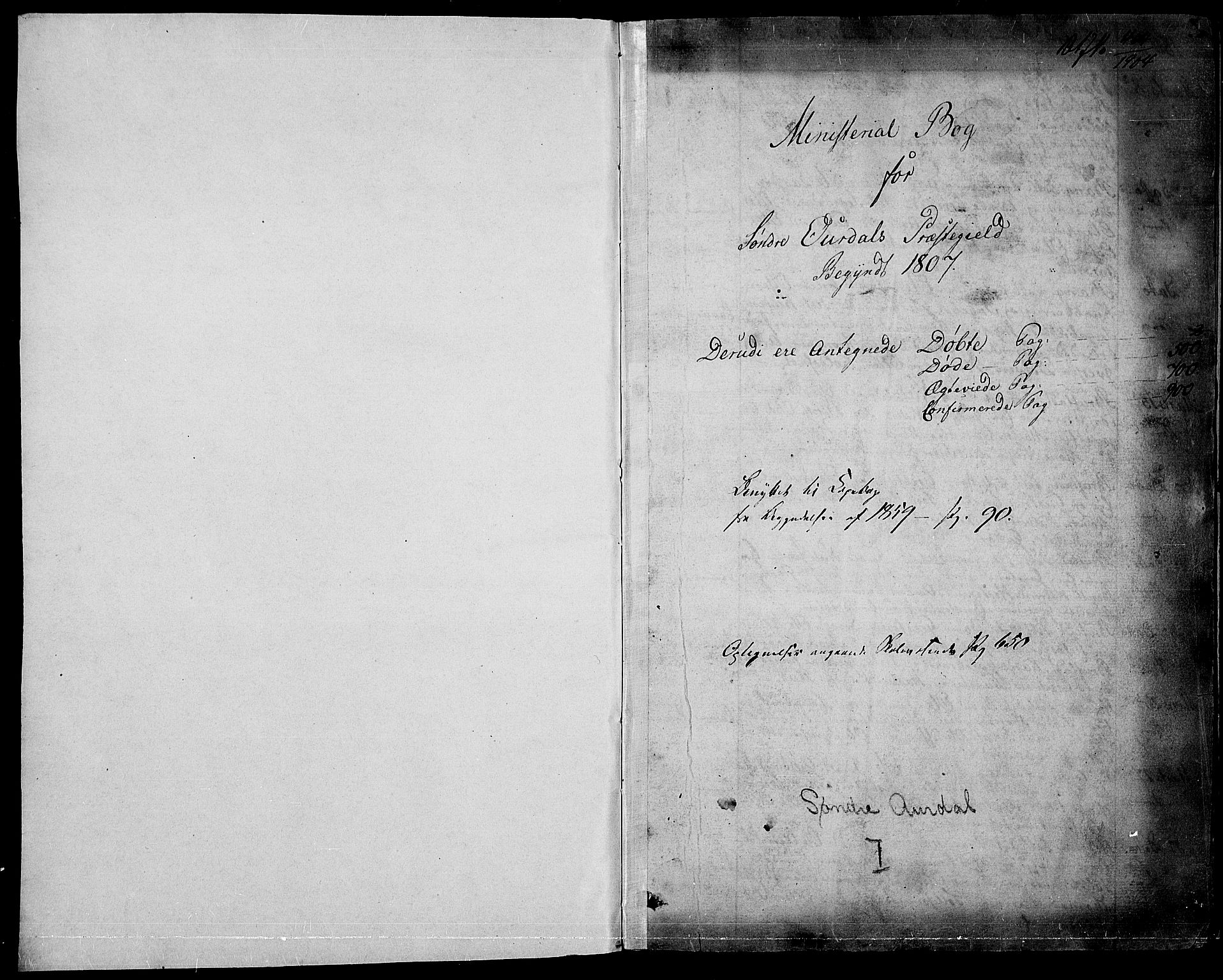 Sør-Aurdal prestekontor, SAH/PREST-128/H/Ha/Haa/L0001: Parish register (official) no. 1, 1807-1815, p. 0-1