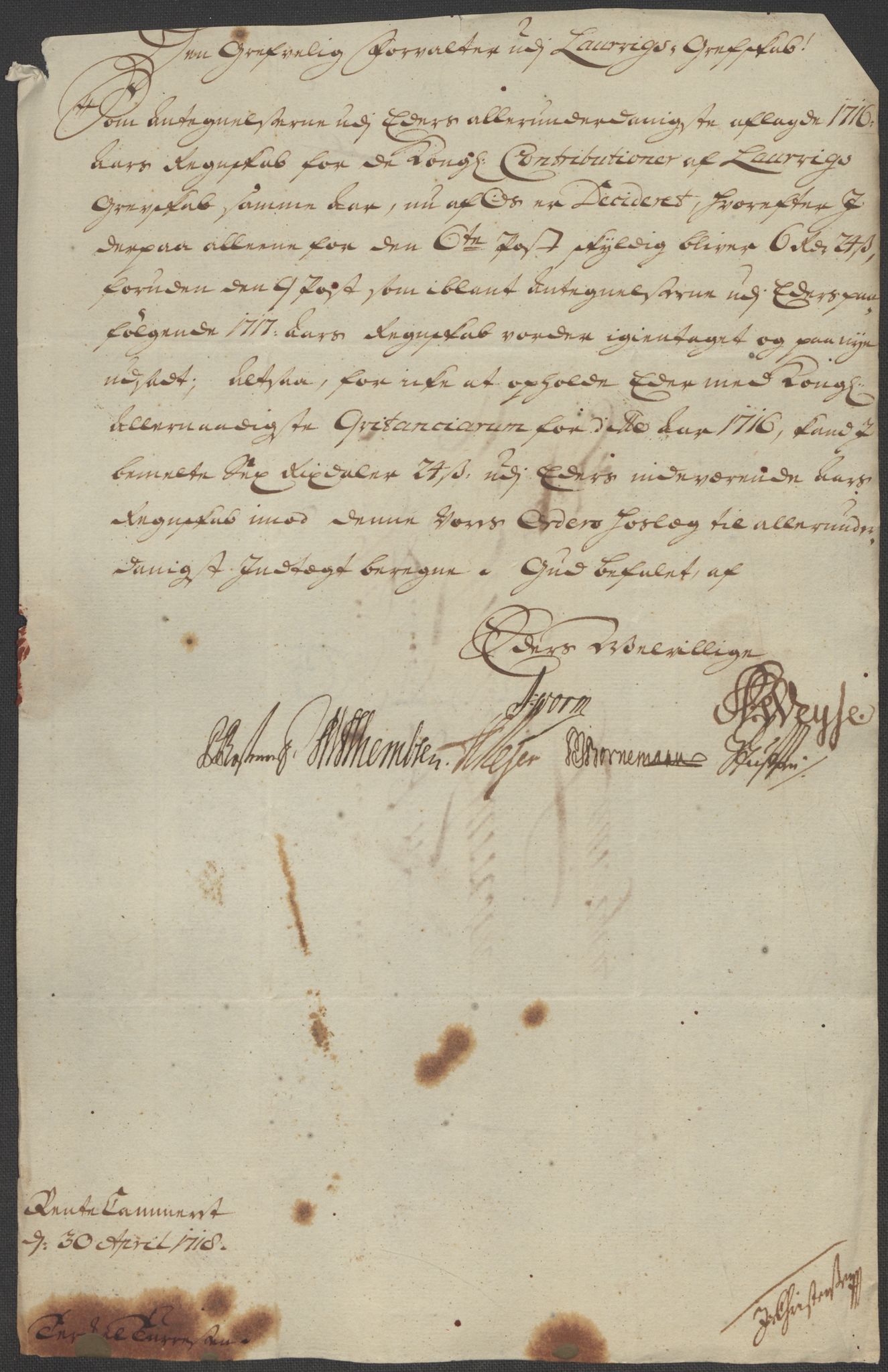 Rentekammeret inntil 1814, Reviderte regnskaper, Fogderegnskap, RA/EA-4092/R33/L1988: Fogderegnskap Larvik grevskap, 1718, p. 251