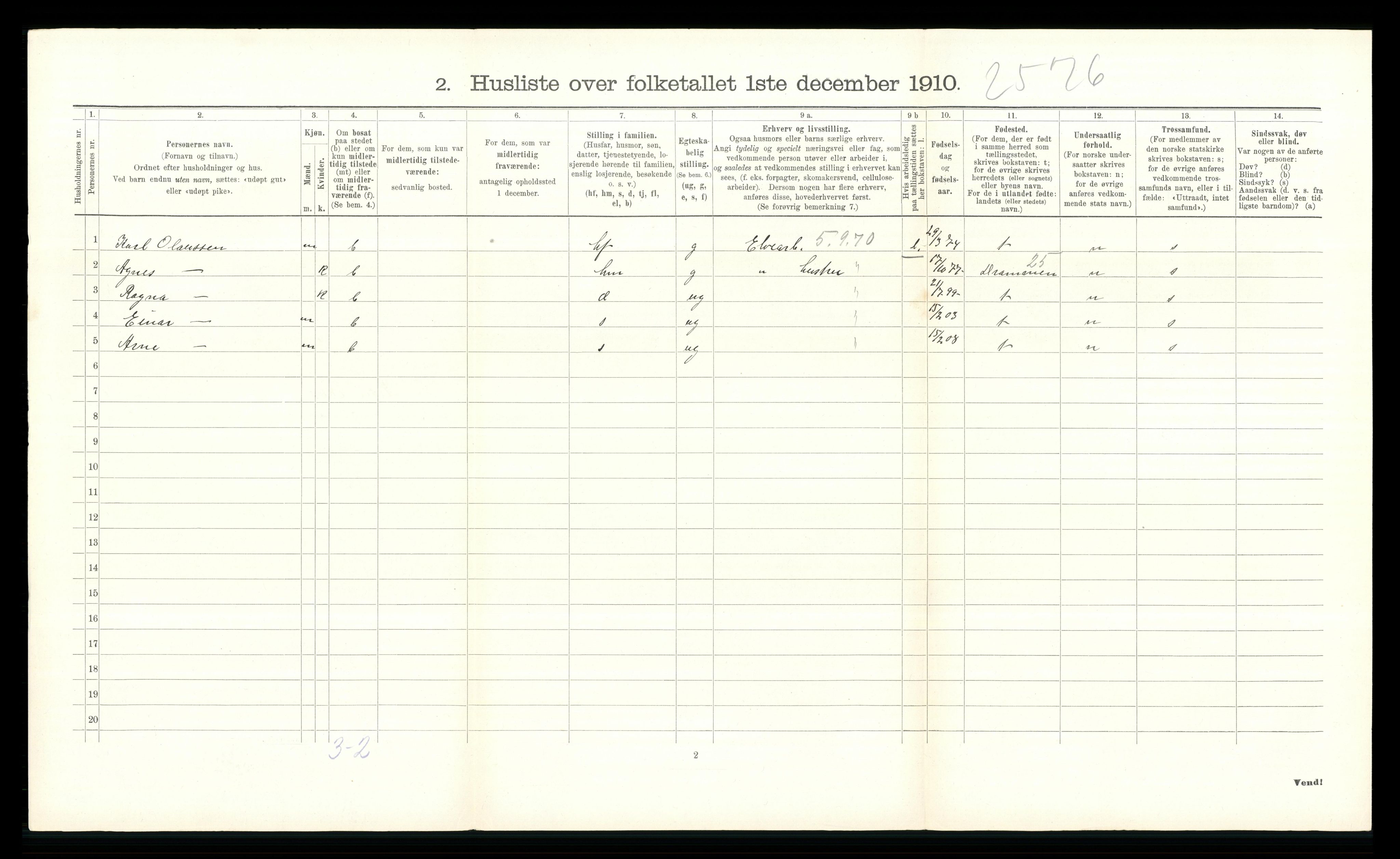 RA, 1910 census for Nedre Eiker, 1910, p. 858