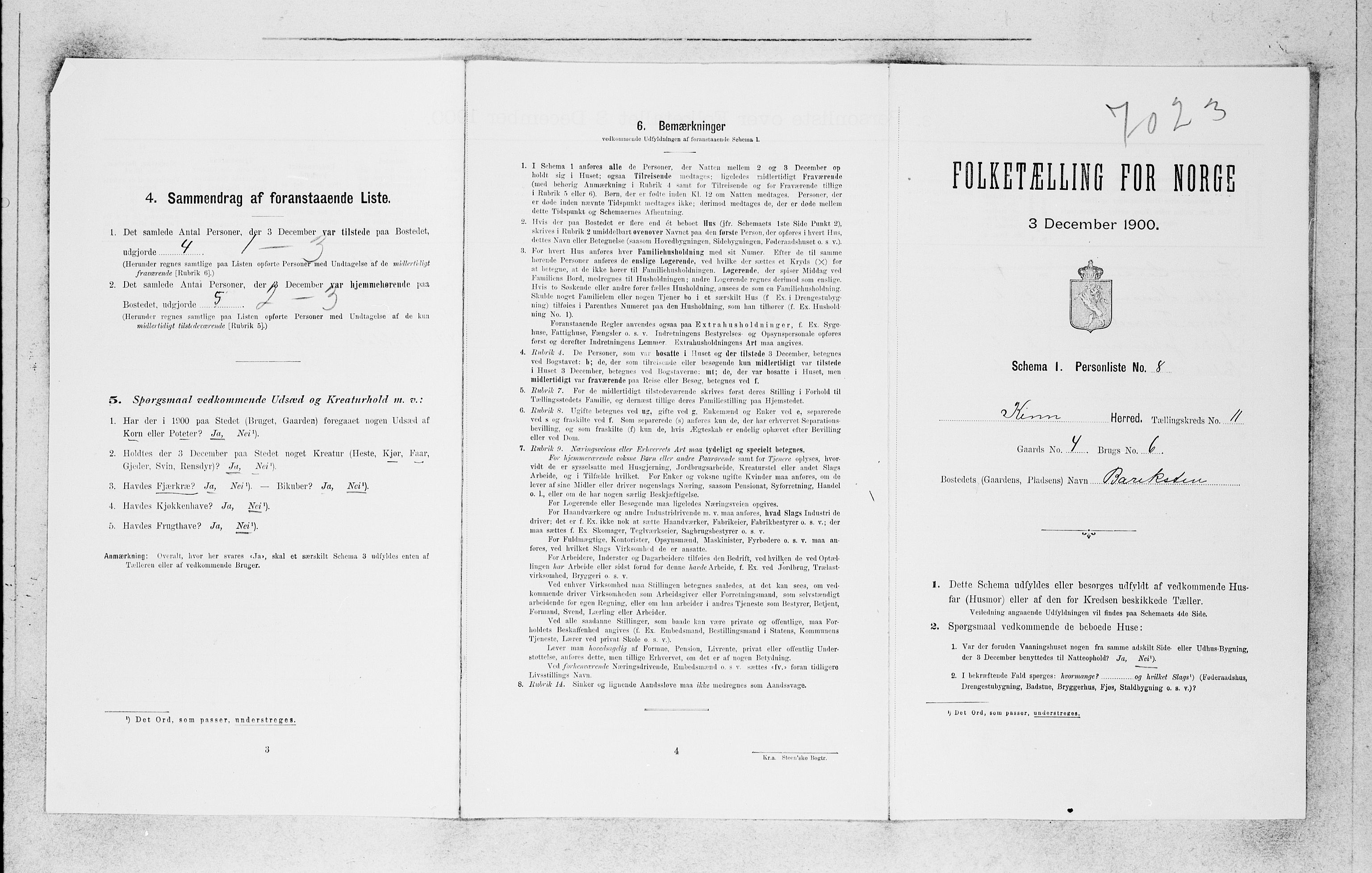 SAB, 1900 census for Kinn, 1900, p. 1224