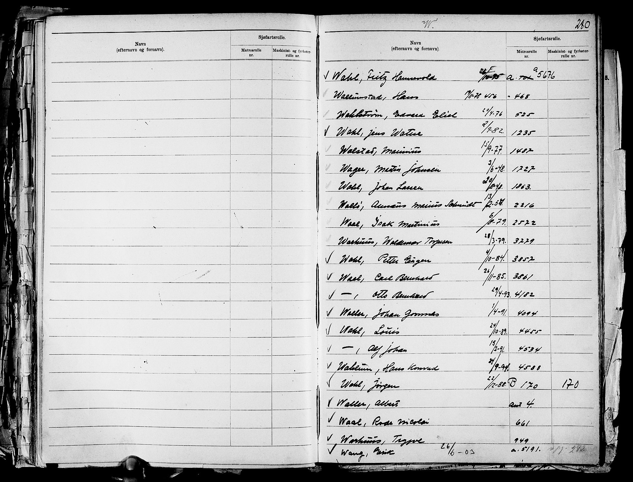 Drammen innrulleringsdistrikt, SAKO/A-781/G/Ga/L0001: Navneregister til rullene, 1860-1948, p. 302