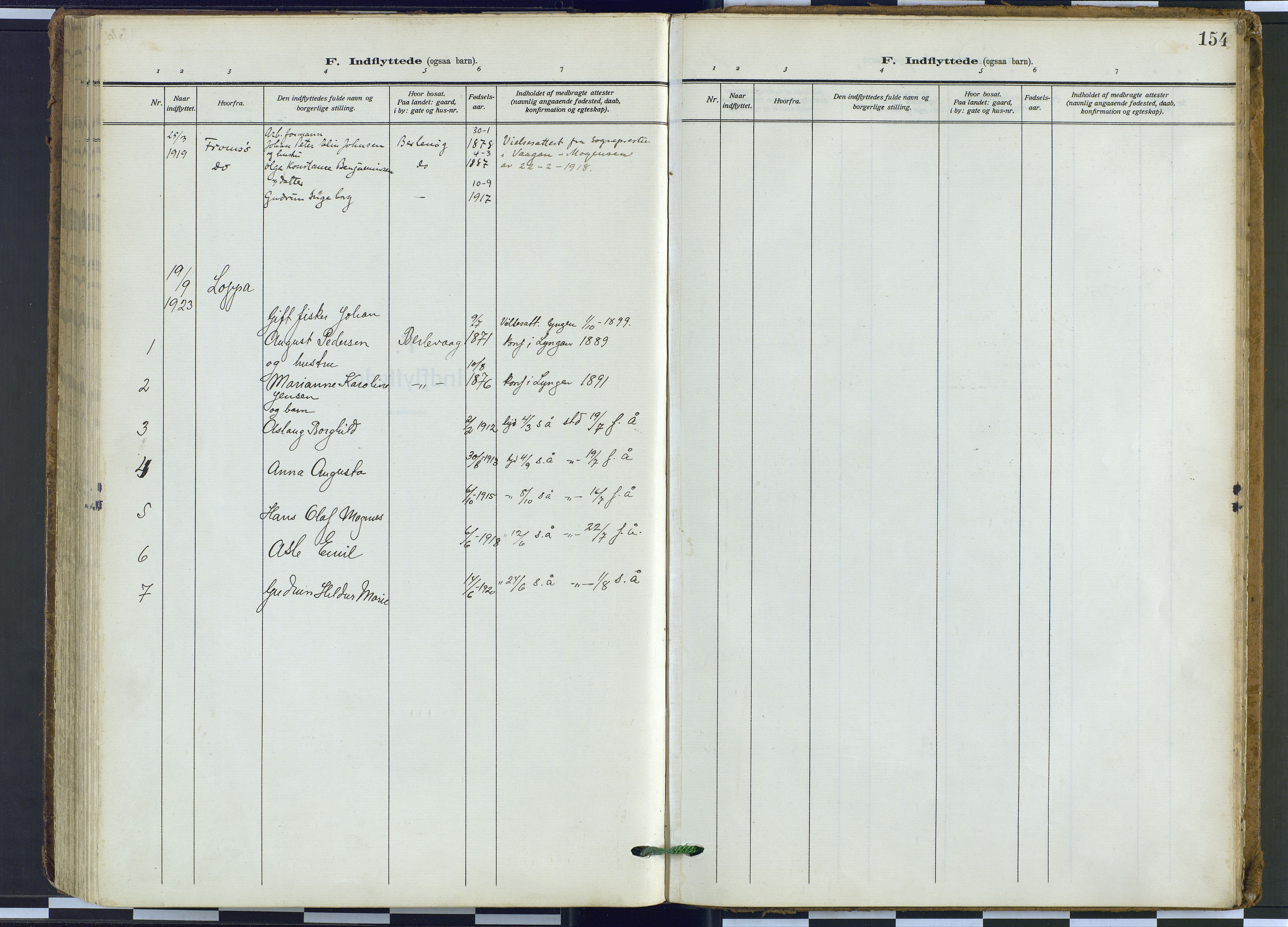 Tana sokneprestkontor, AV/SATØ-S-1334/H/Ha: Parish register (official) no. 9, 1914-1930, p. 154