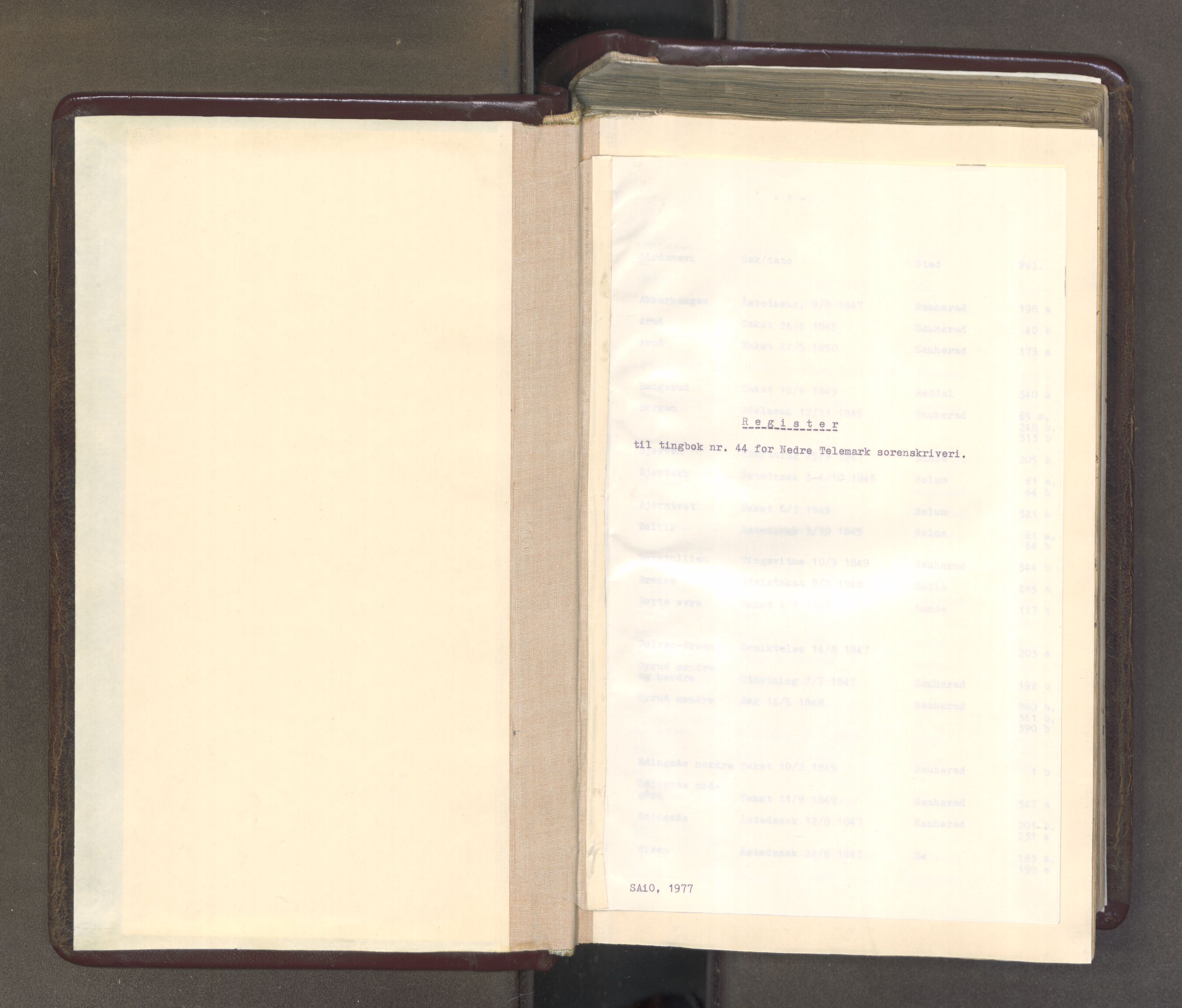 Nedre Telemark sorenskriveri, AV/SAKO-A-135/F/Fa/L0044: Tingbok, 1845-1851