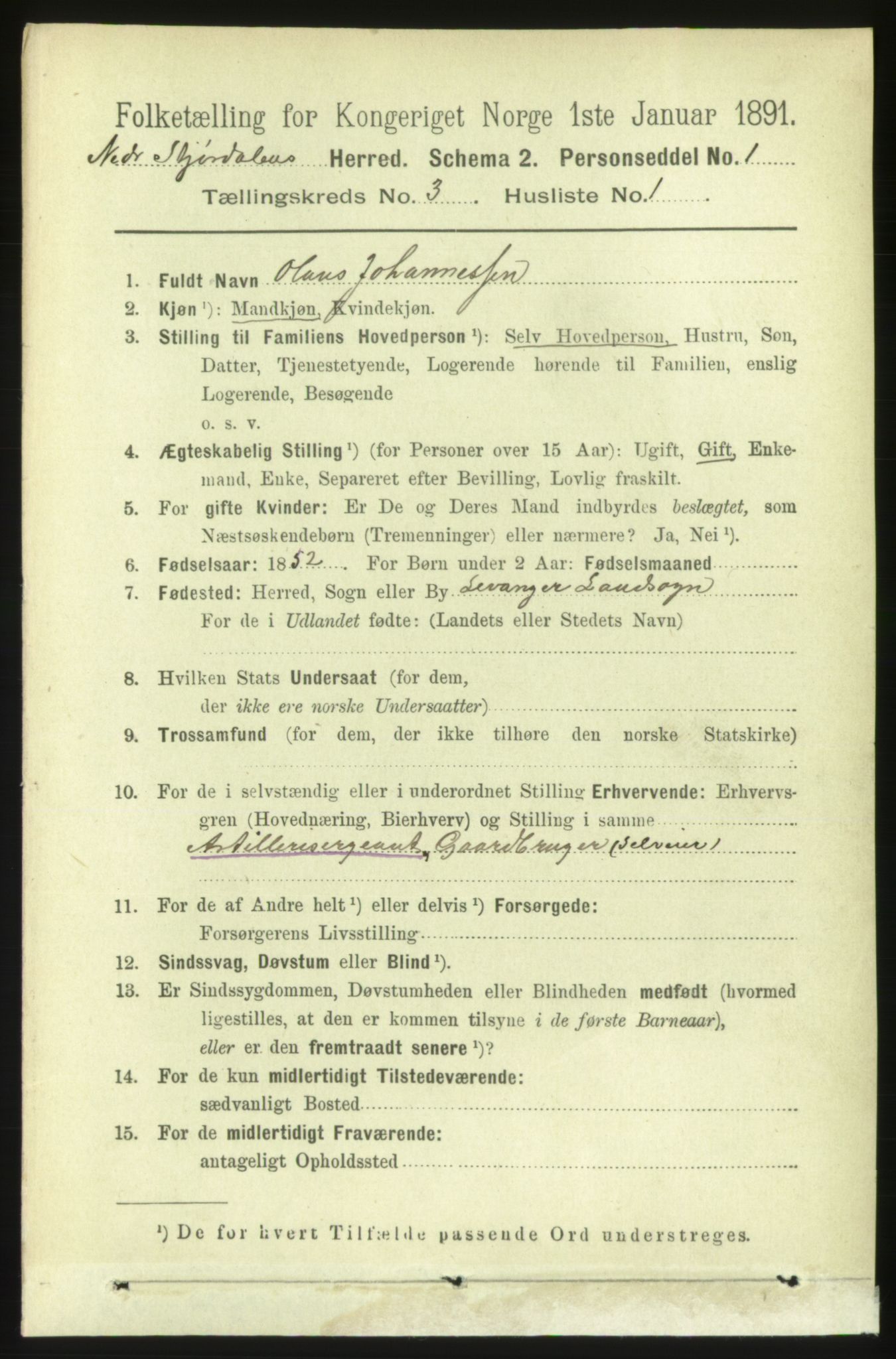 RA, 1891 census for 1714 Nedre Stjørdal, 1891, p. 1046