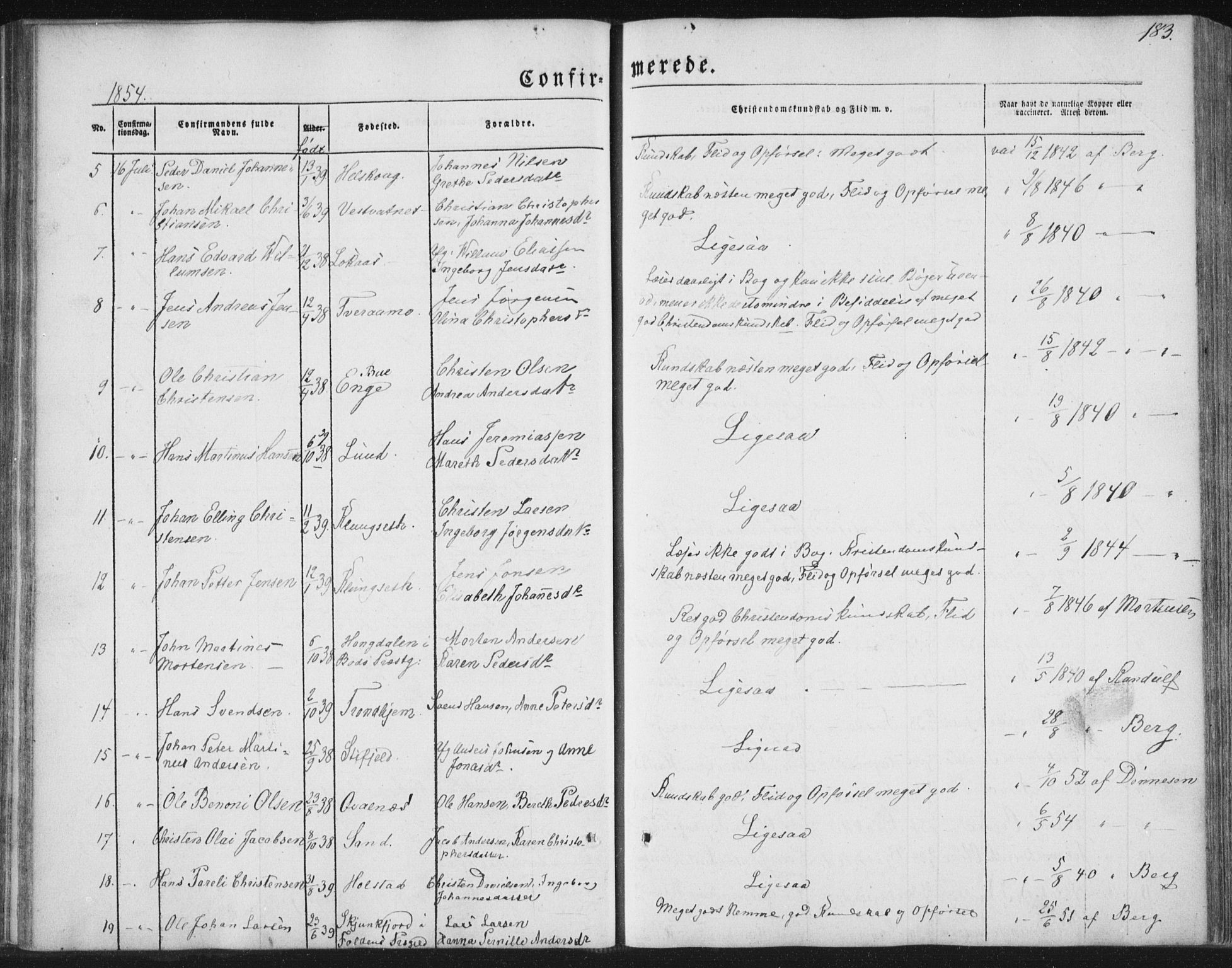 Ministerialprotokoller, klokkerbøker og fødselsregistre - Nordland, SAT/A-1459/852/L0738: Parish register (official) no. 852A08, 1849-1865, p. 183