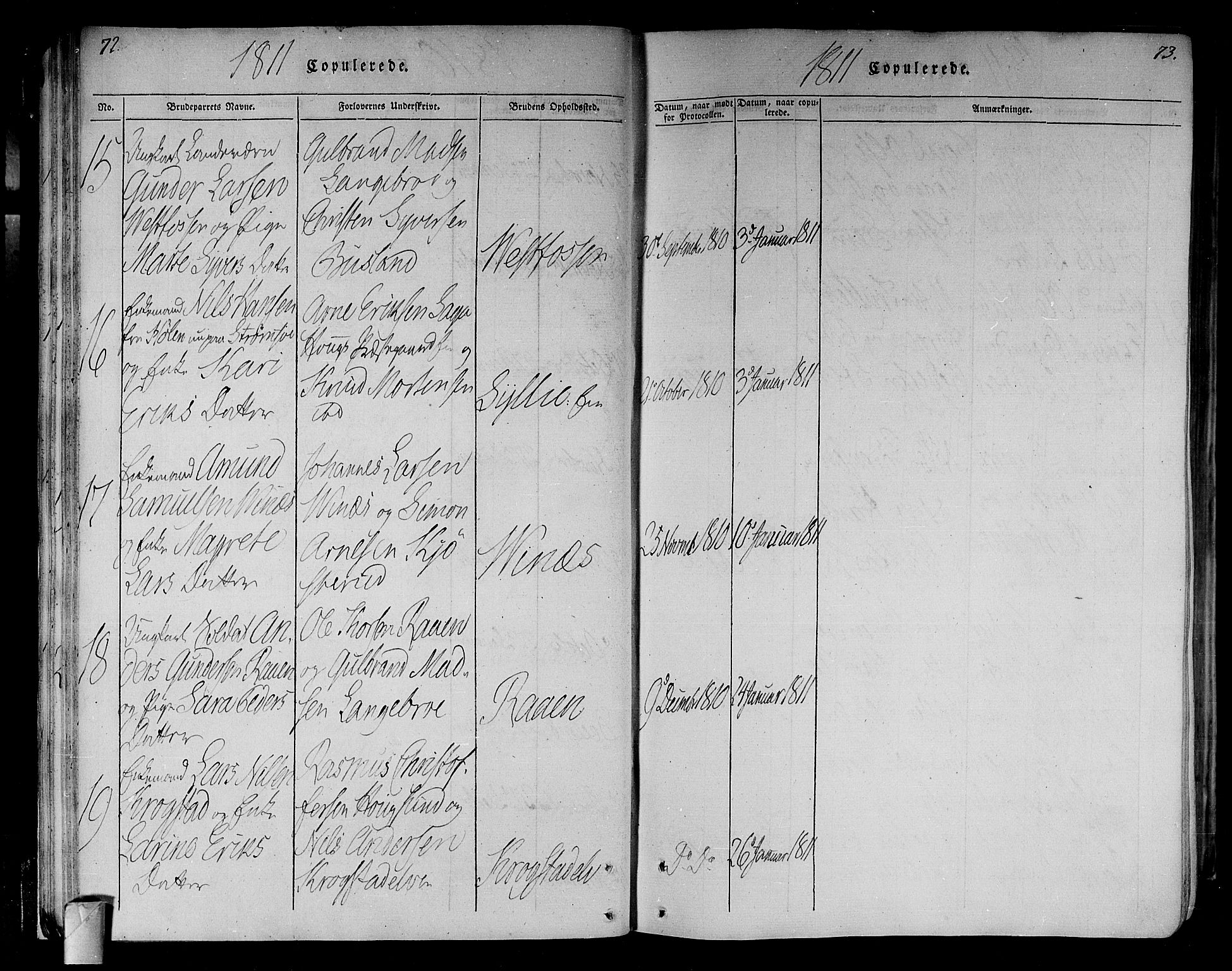 Eiker kirkebøker, AV/SAKO-A-4/F/Fa/L0010: Parish register (official) no. I 10, 1806-1815, p. 72-73