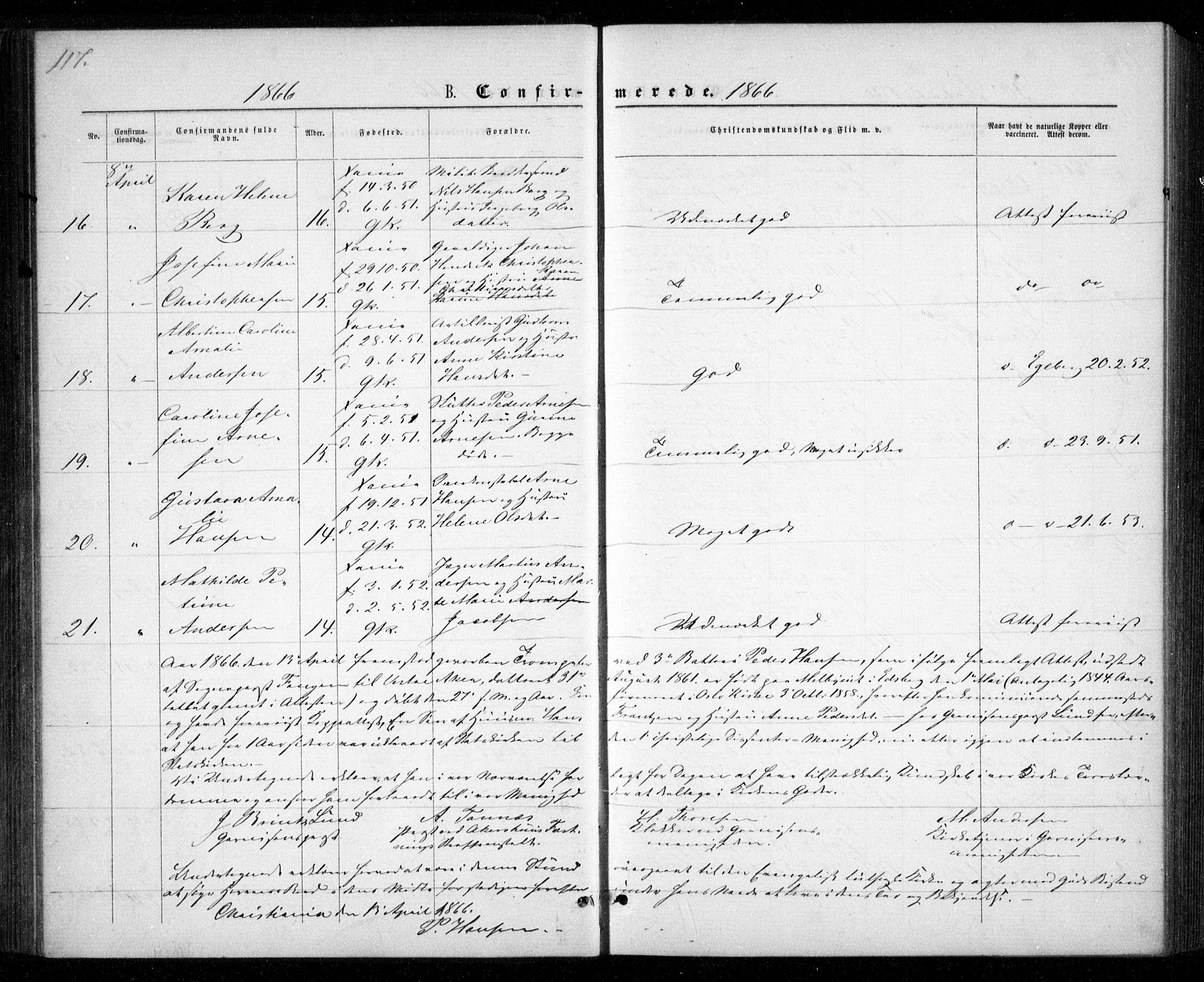Garnisonsmenigheten Kirkebøker, AV/SAO-A-10846/G/Ga/L0006: Parish register (copy) no. 6, 1860-1880, p. 117