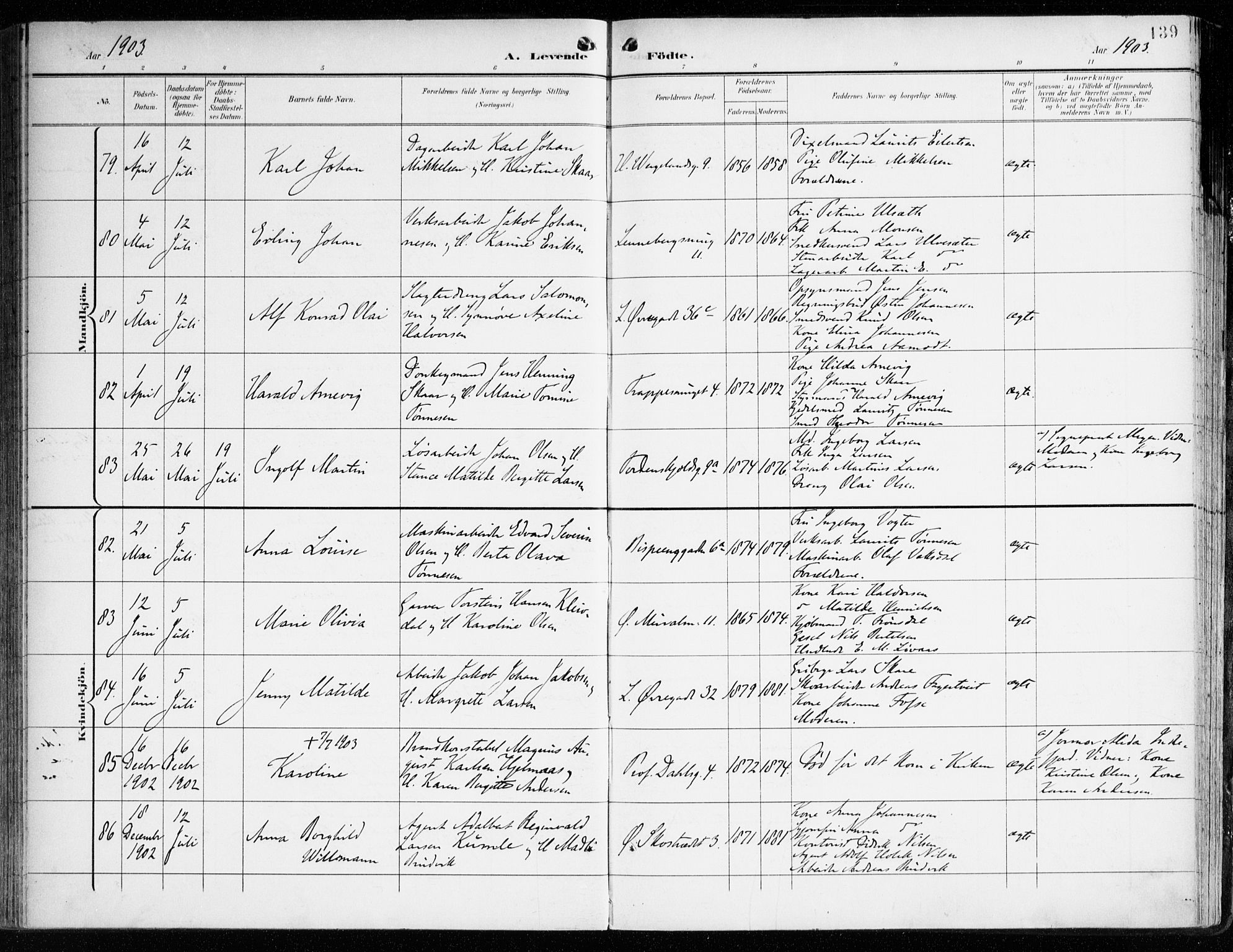 Korskirken sokneprestembete, SAB/A-76101/H/Haa/L0023: Parish register (official) no. B 9, 1899-1908, p. 139