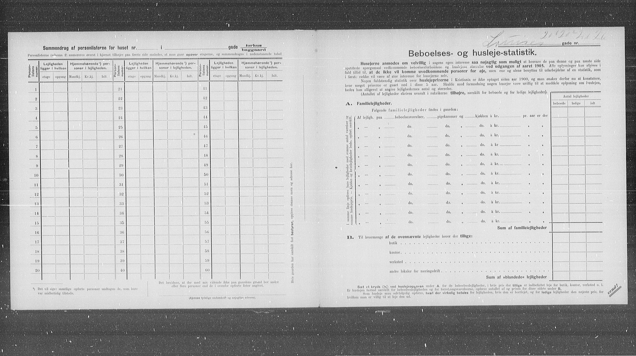 OBA, Municipal Census 1905 for Kristiania, 1905, p. 30704