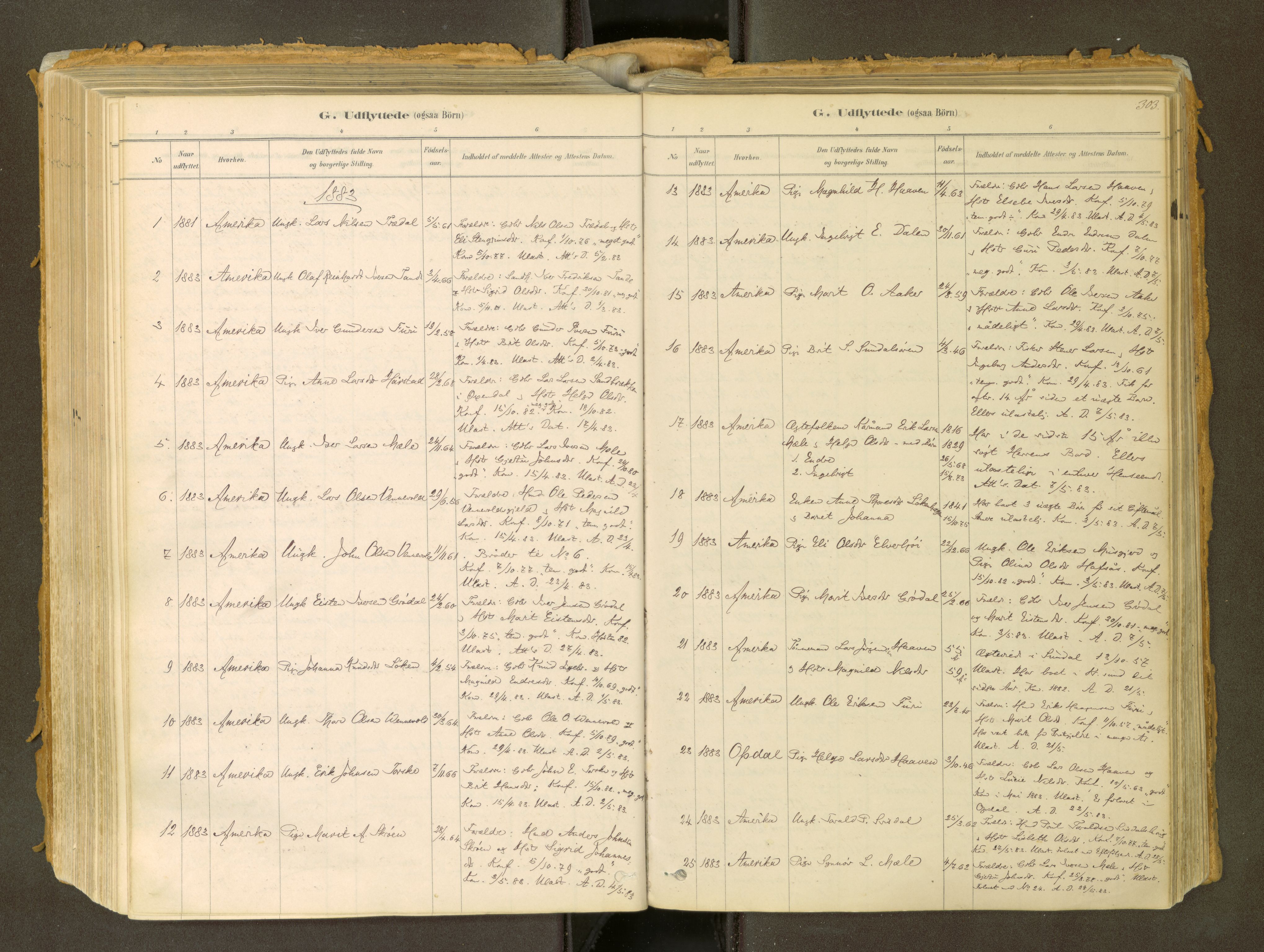 Sunndal sokneprestkontor, SAT/A-1085/1/I/I1/I1a: Parish register (official) no. 2, 1877-1914, p. 303