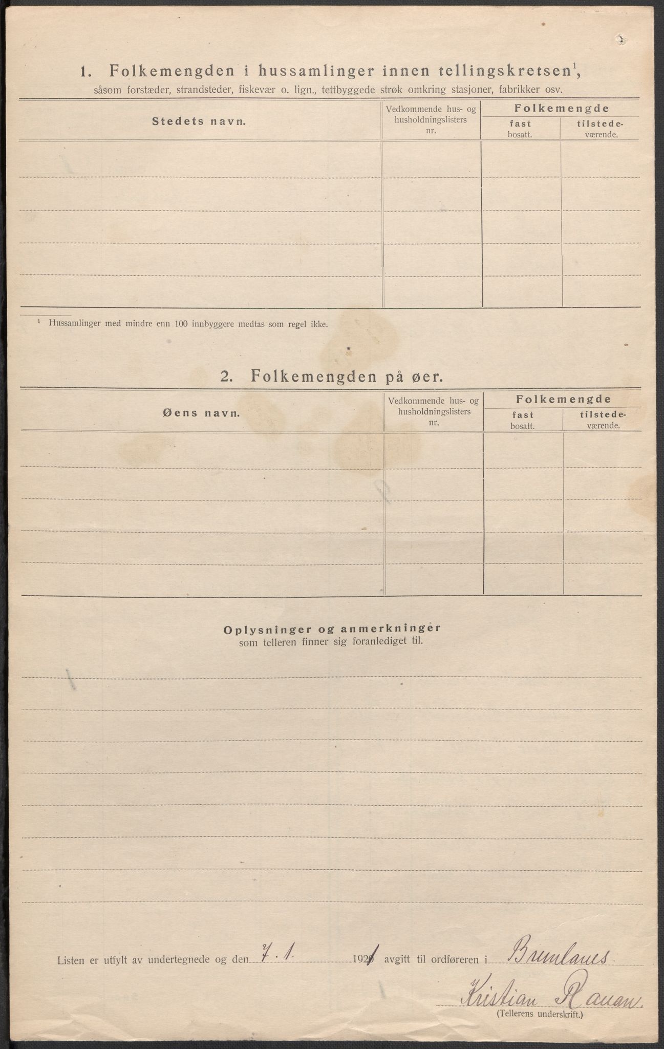 SAKO, 1920 census for Brunlanes, 1920, p. 16