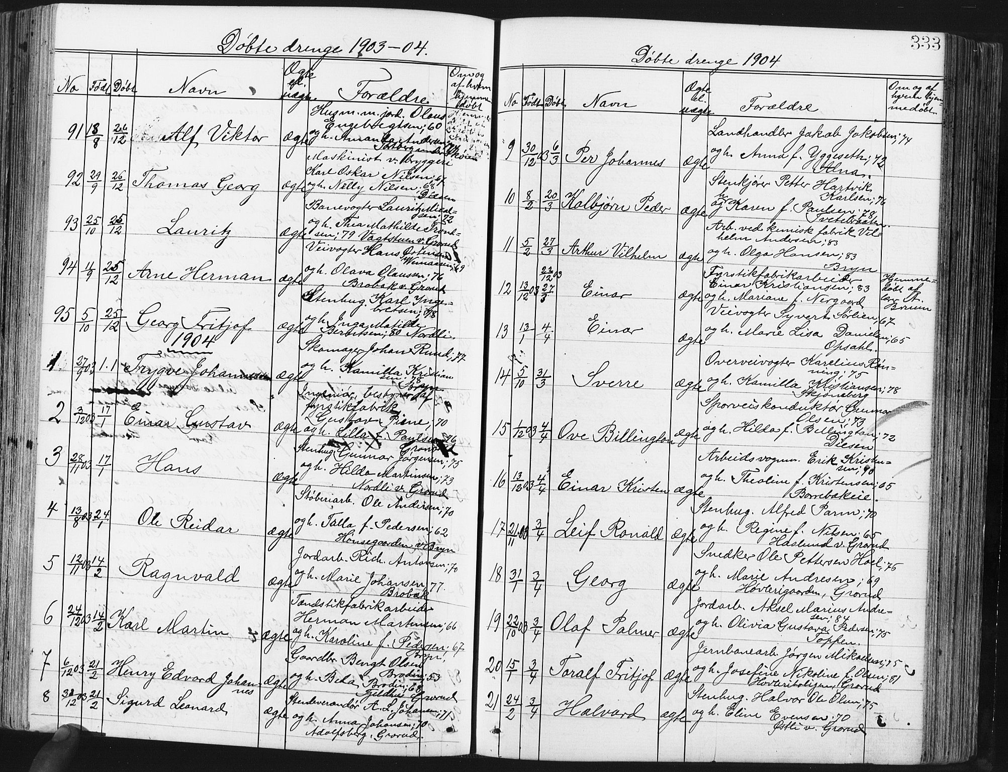 Østre Aker prestekontor Kirkebøker, AV/SAO-A-10840/G/Ga/L0003: Parish register (copy) no. I 3, 1868-1913, p. 333