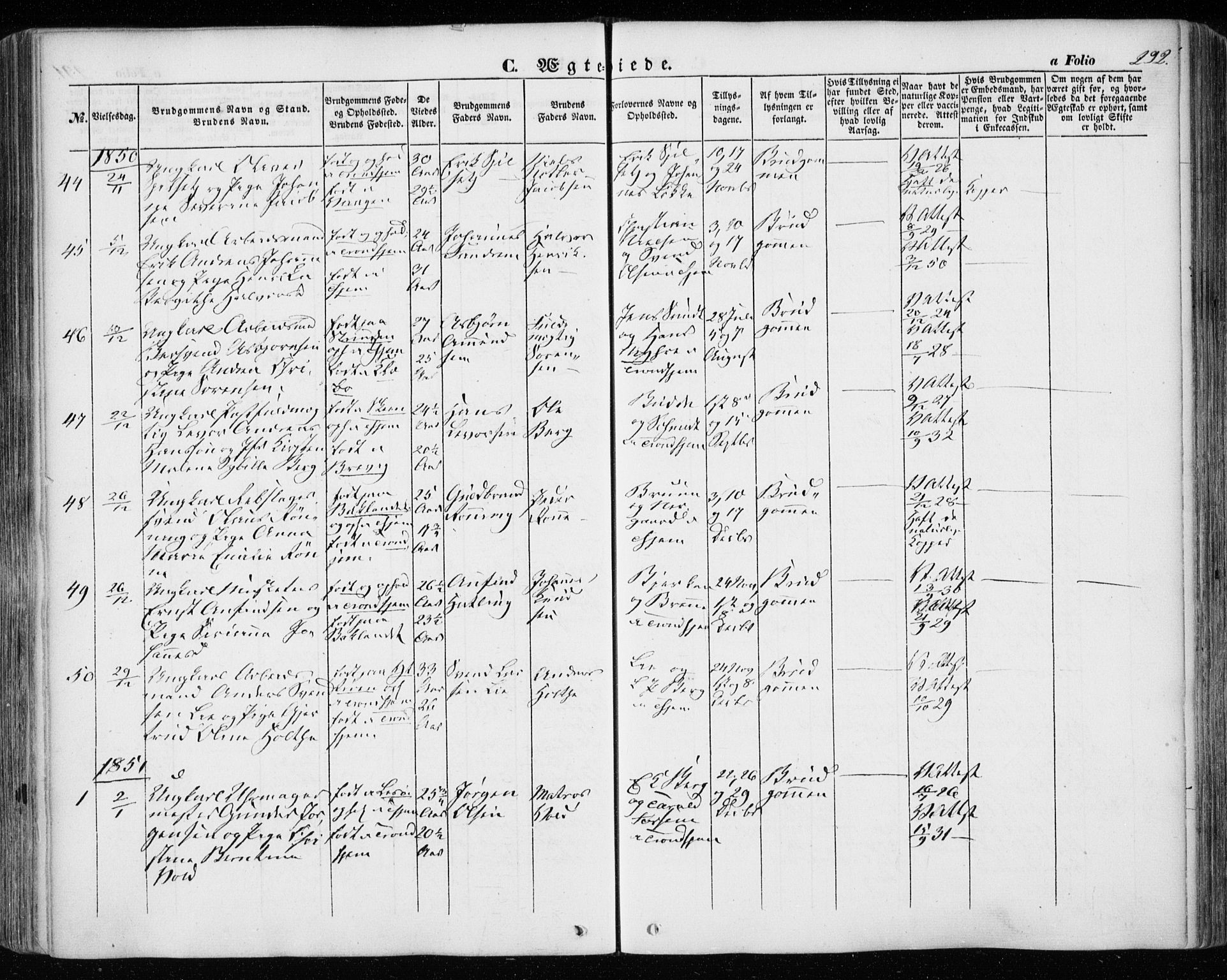 Ministerialprotokoller, klokkerbøker og fødselsregistre - Sør-Trøndelag, SAT/A-1456/601/L0051: Parish register (official) no. 601A19, 1848-1857, p. 292
